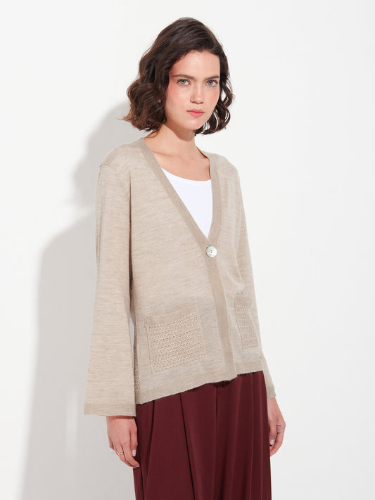 Cárdigan Zanzibar De Baby Alpaca Color Beige