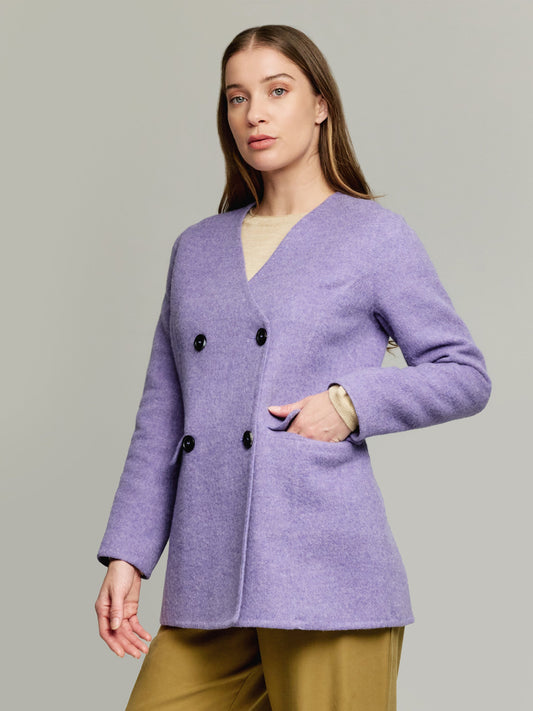 Saco Yvette De Lana & Baby Alpaca Color Morado