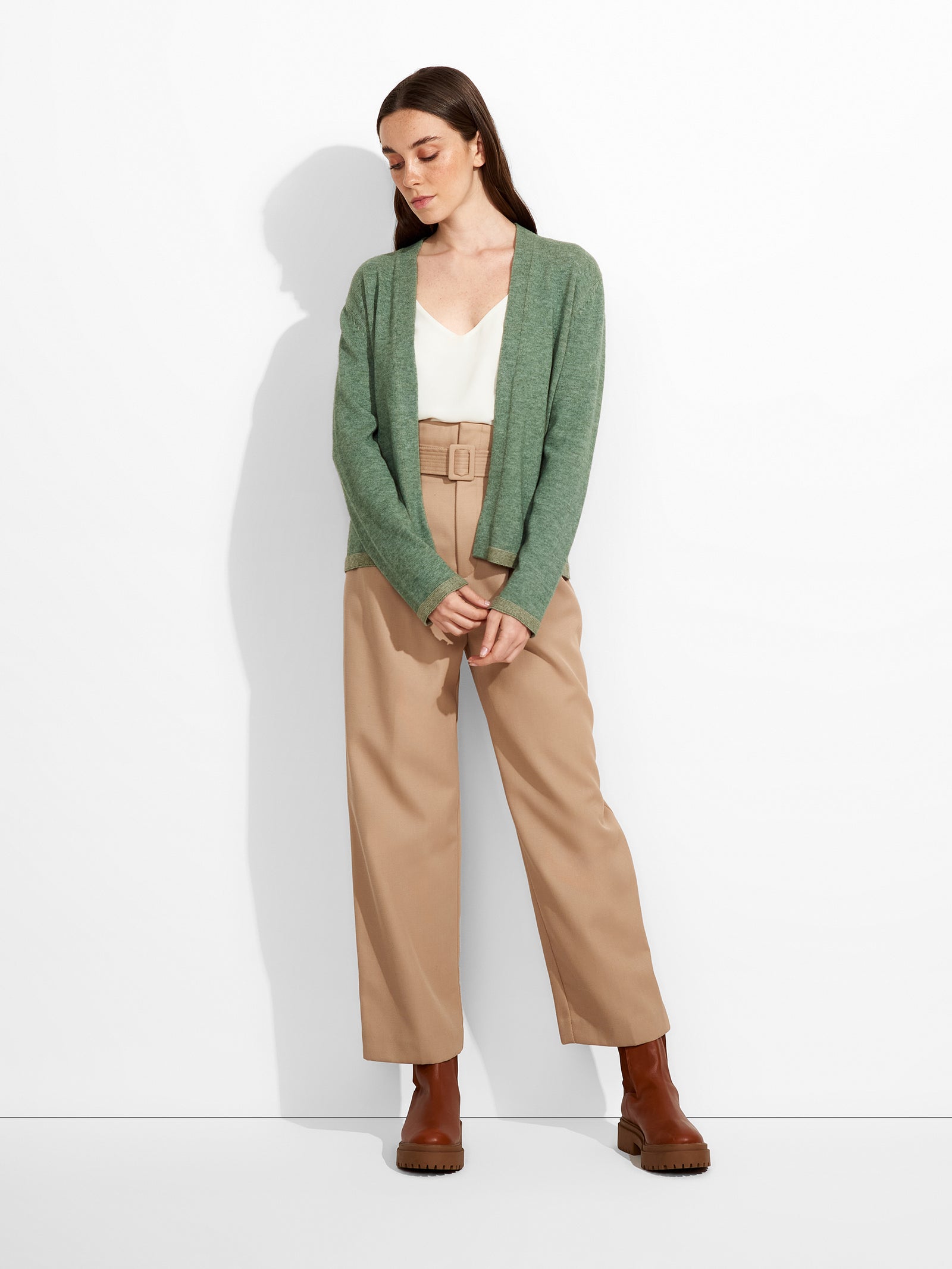 Zoraya Green Cotton Cardigan