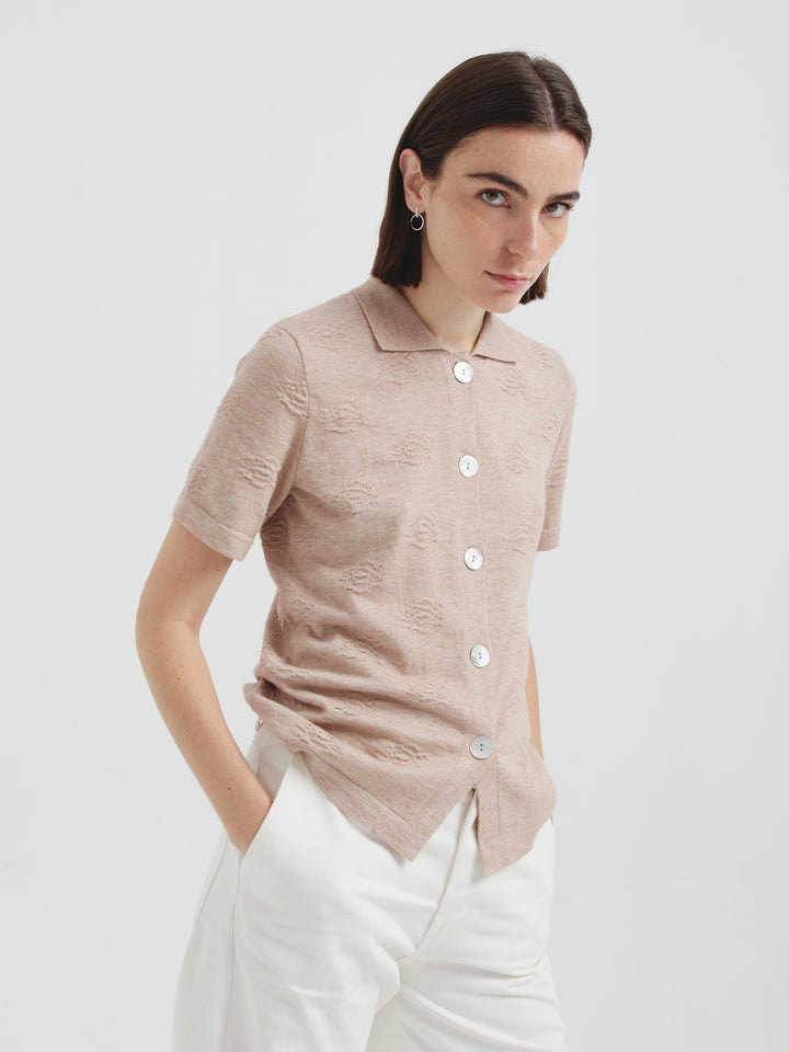 Blusa Zabeth De Algodón Color Beige