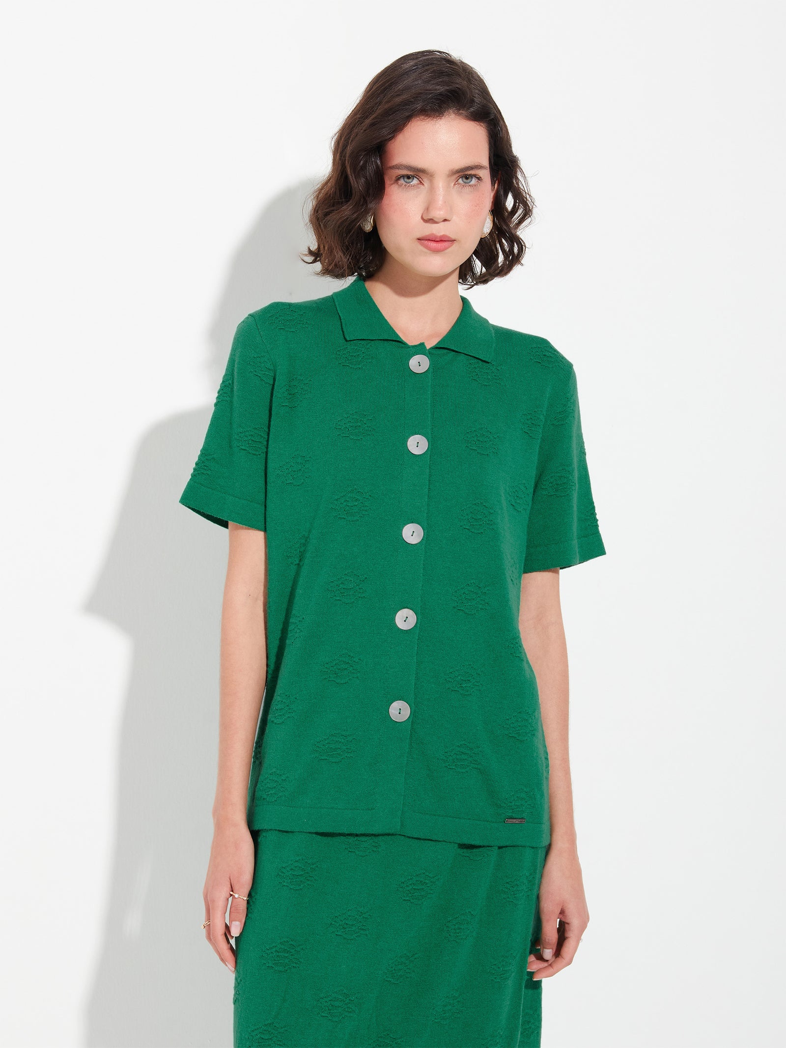Blusa Zabeth De Algodón Color Verde