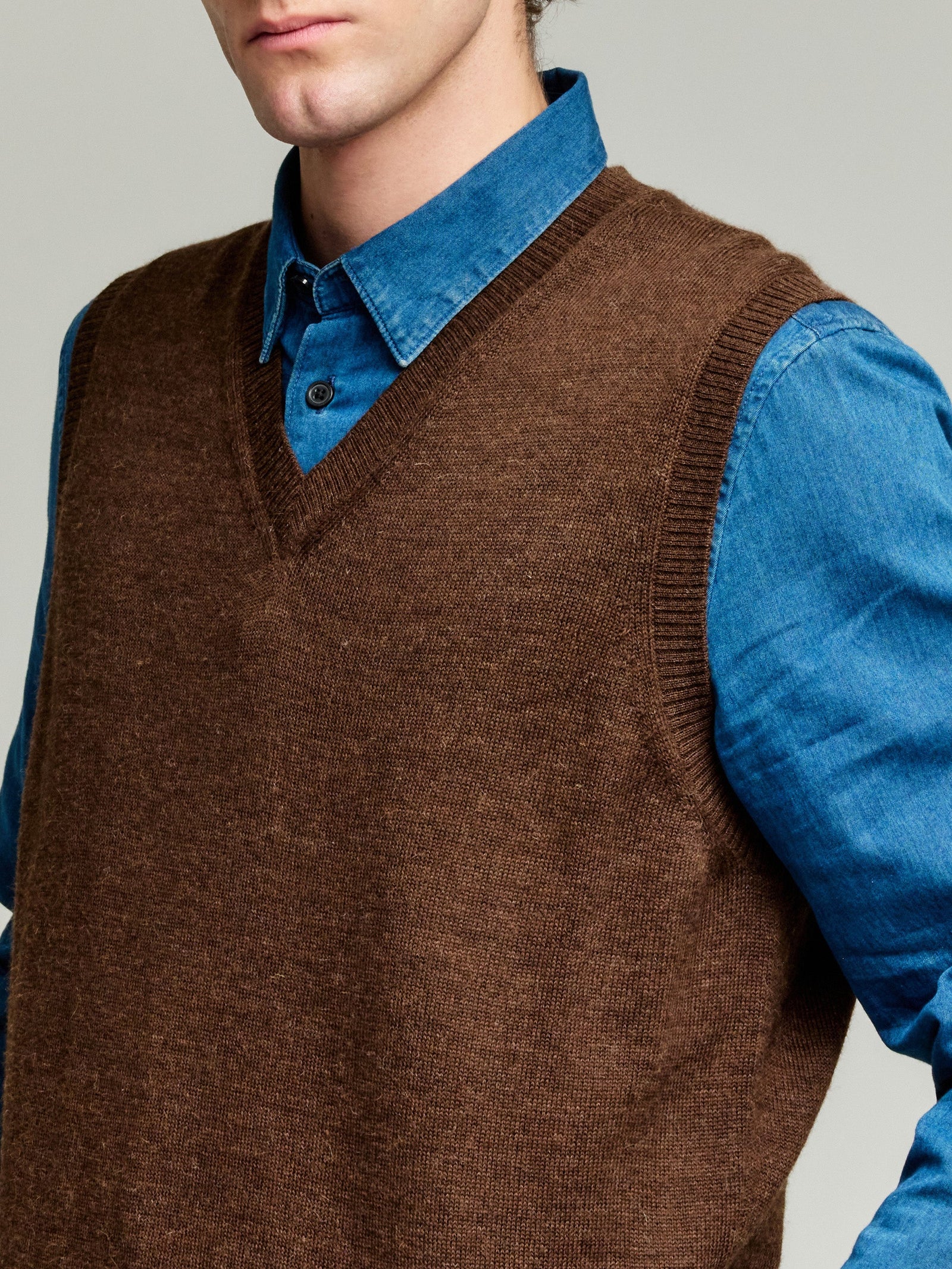 Brown Baby Alpaca Abel Vest
