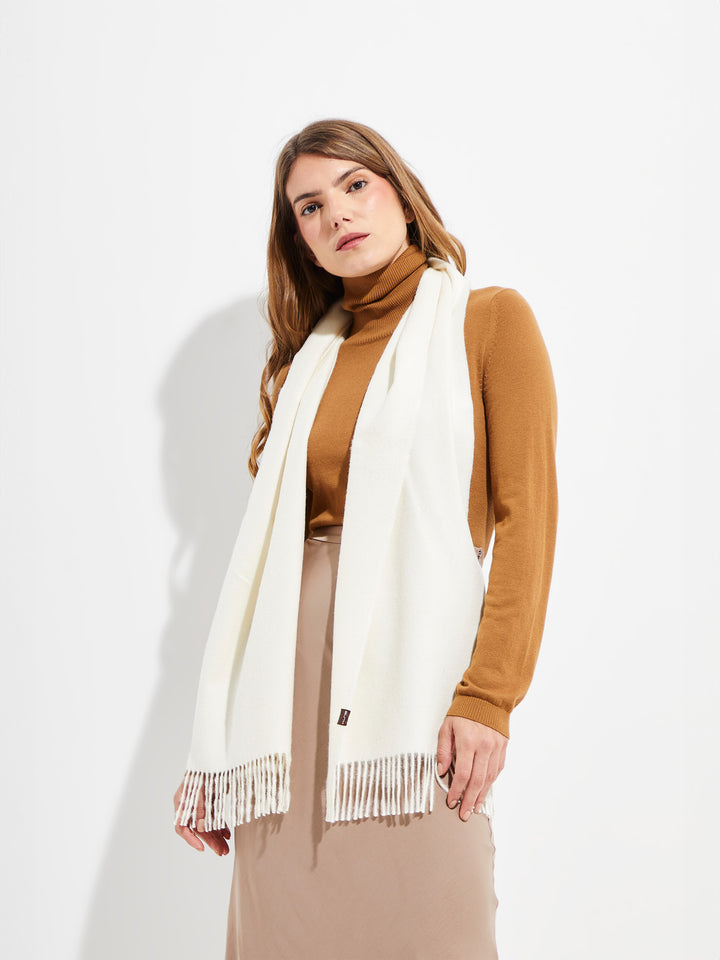 Bufanda Jamas De Alpaca Royal Color Ecru