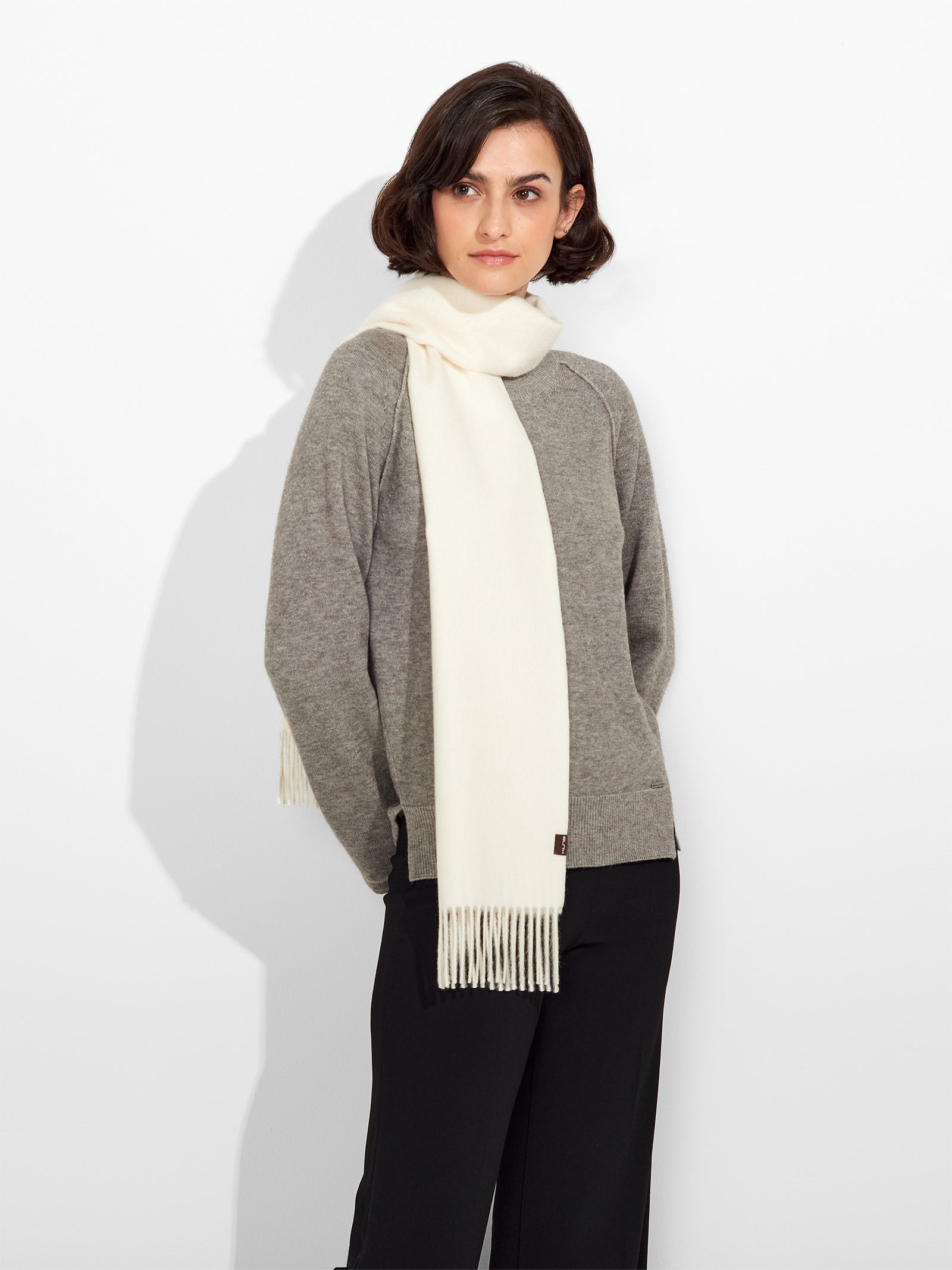 Bufanda Jamas De Royal Alpaca Color Blanco