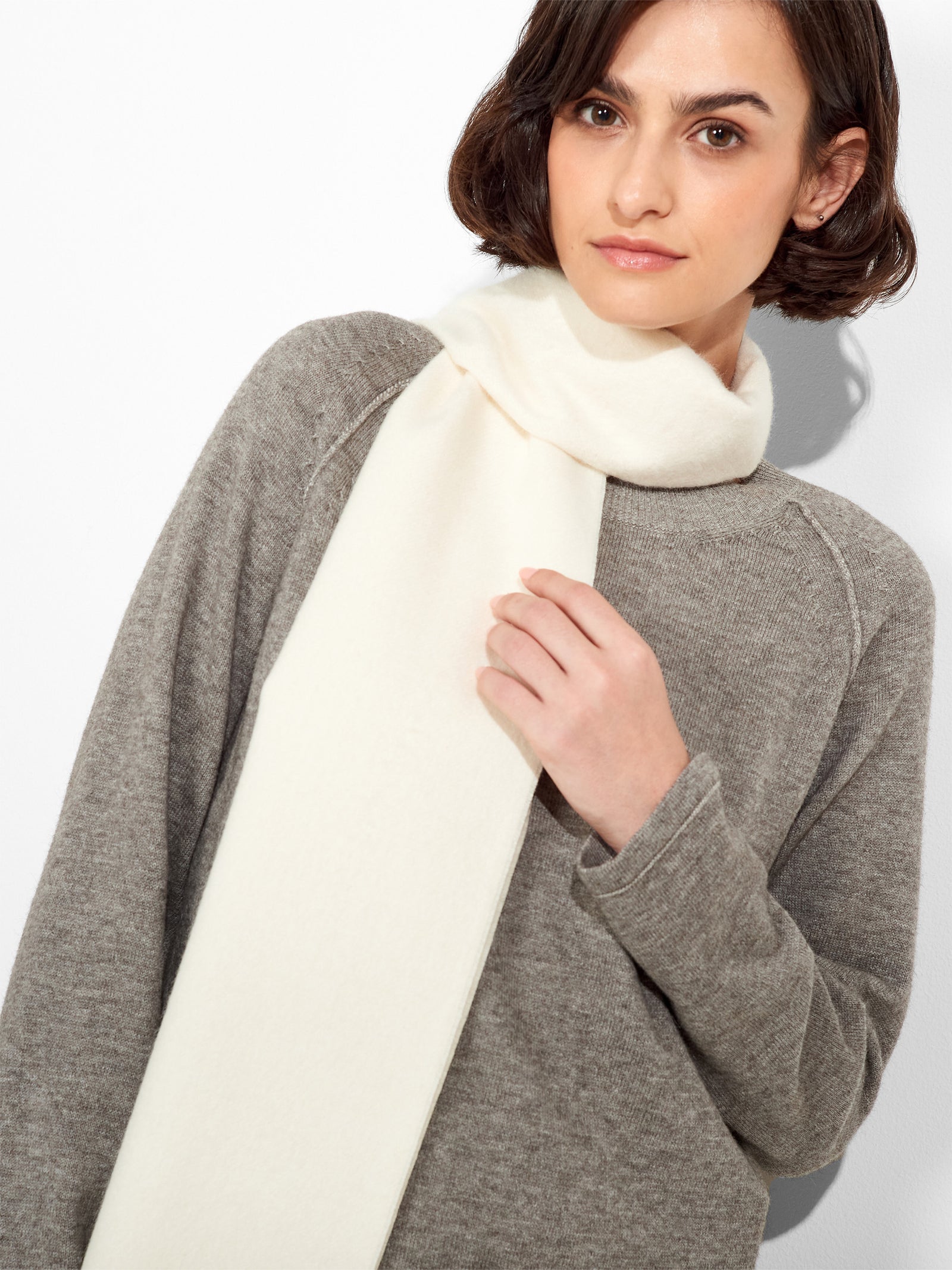 Bufanda Jamas De Royal Alpaca Color Blanco