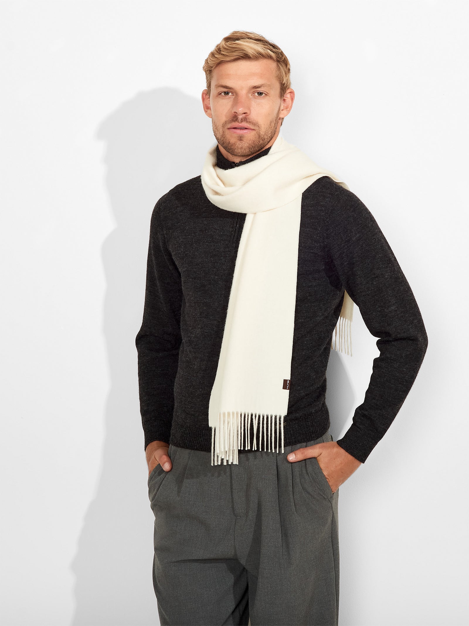 Bufanda Jamas De Royal Alpaca Color Blanco