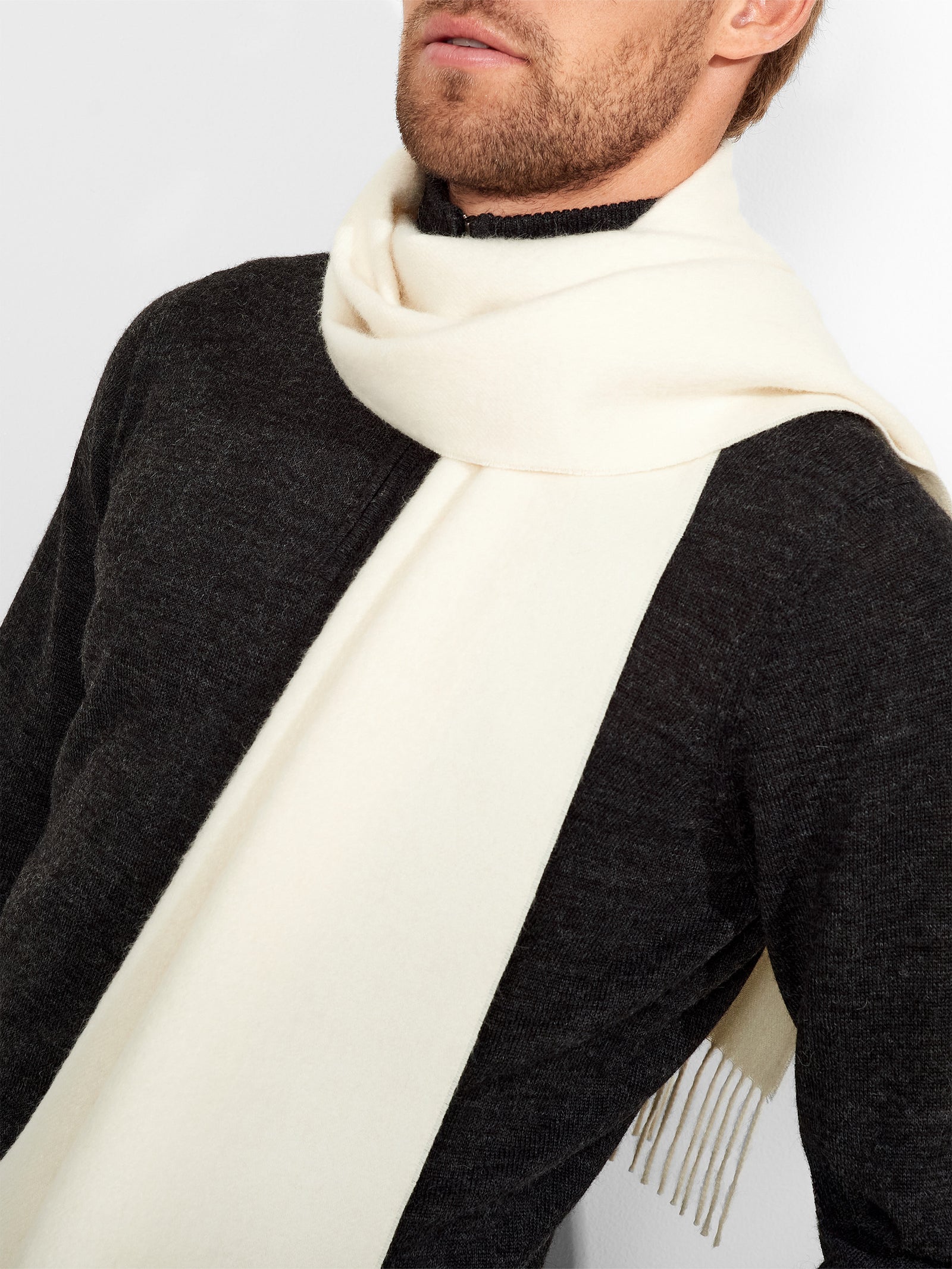Bufanda Jamas De Royal Alpaca Color Blanco