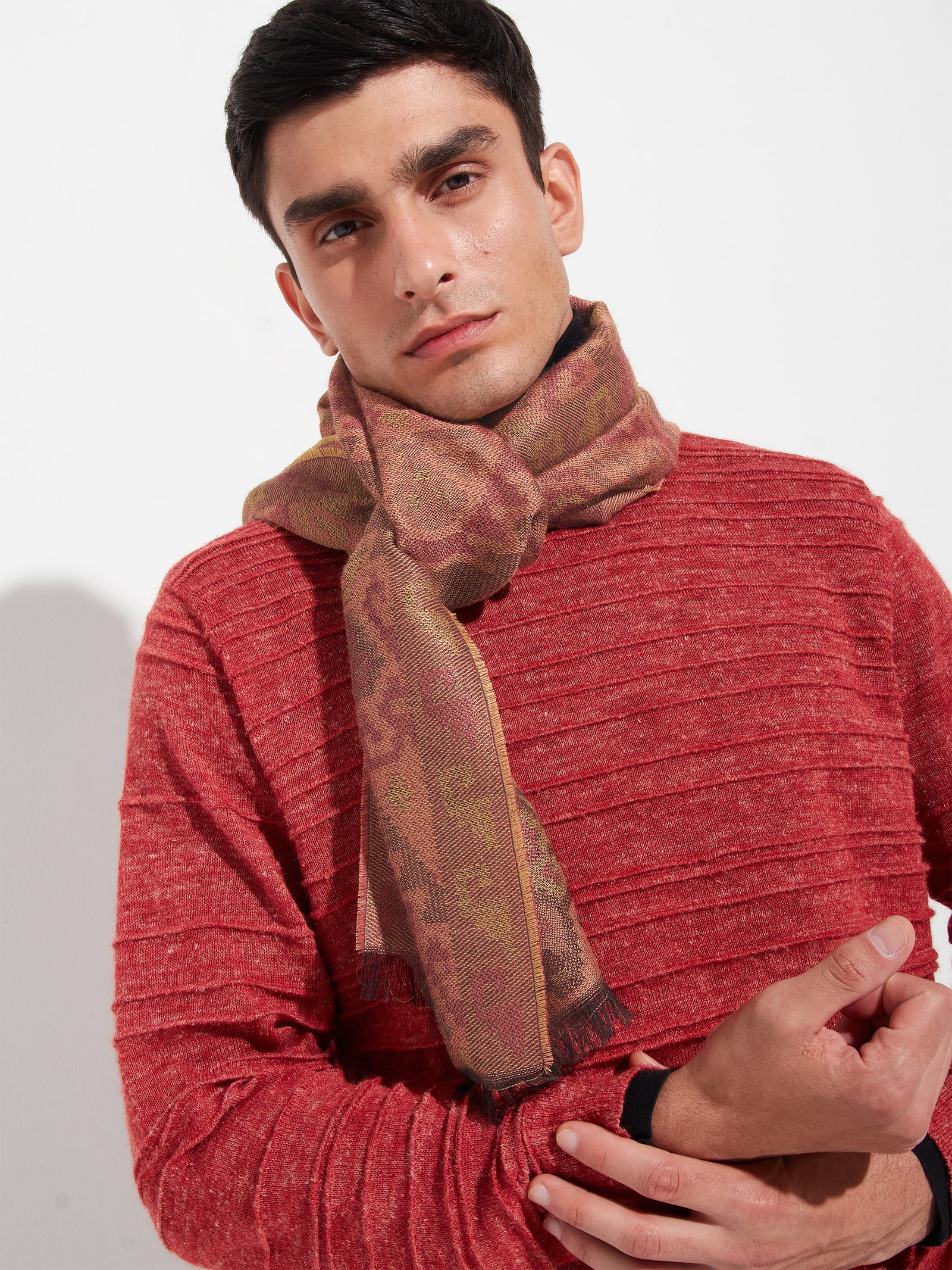 Bufanda Chancay - 38 De Baby Alpaca Color Naranja