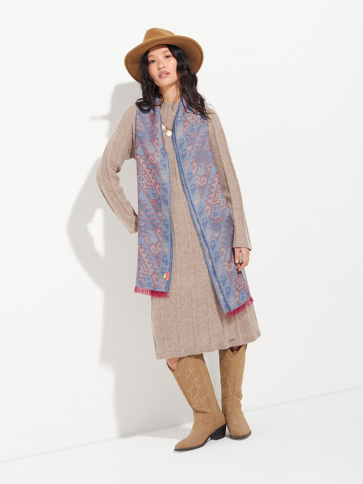 Bufanda Chancay - 38 De Baby Alpaca Color Azul