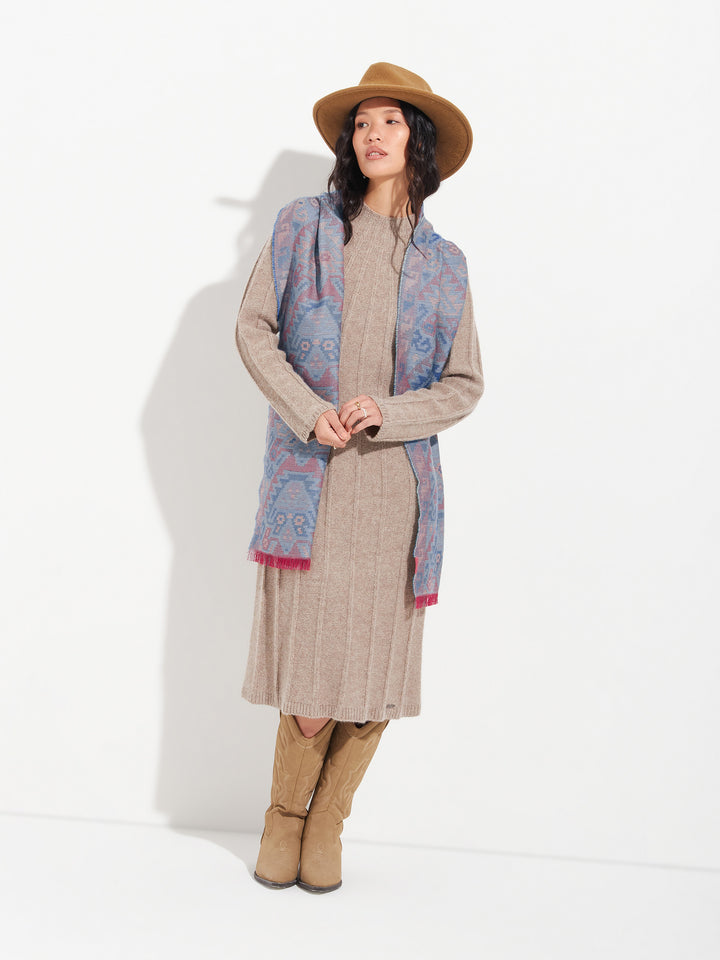 Bufanda Chancay - 38 De Baby Alpaca Color Azul