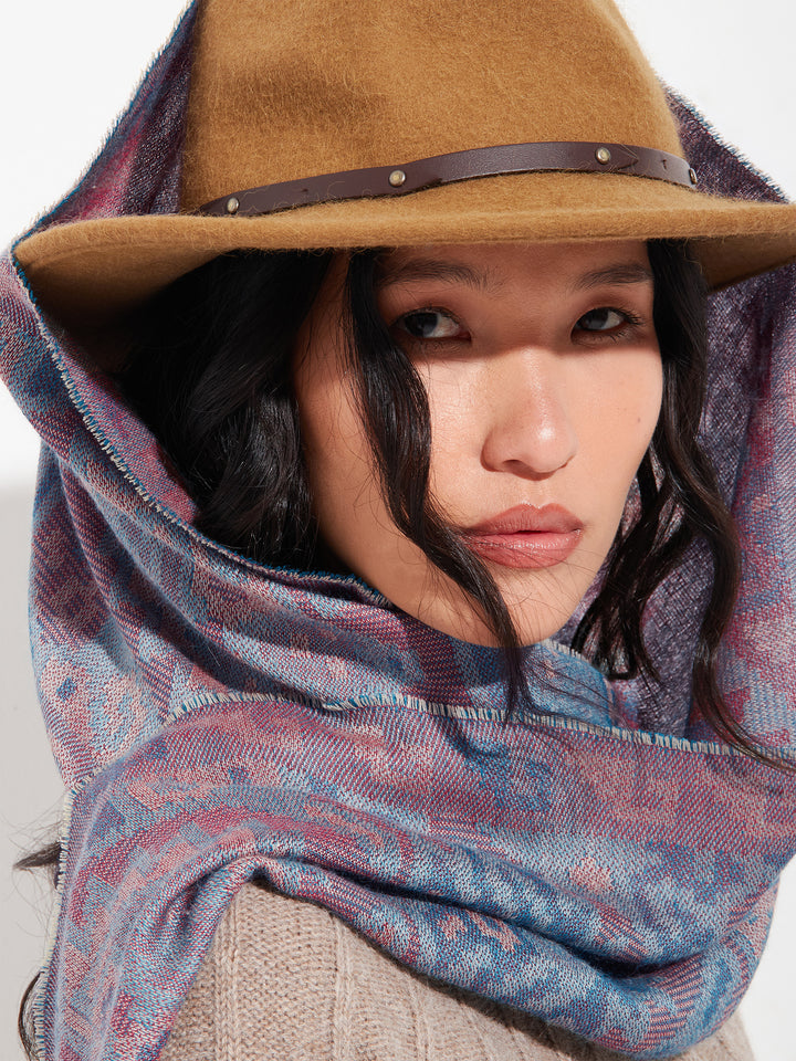 Bufanda Chancay - 38 De Baby Alpaca Color Azul