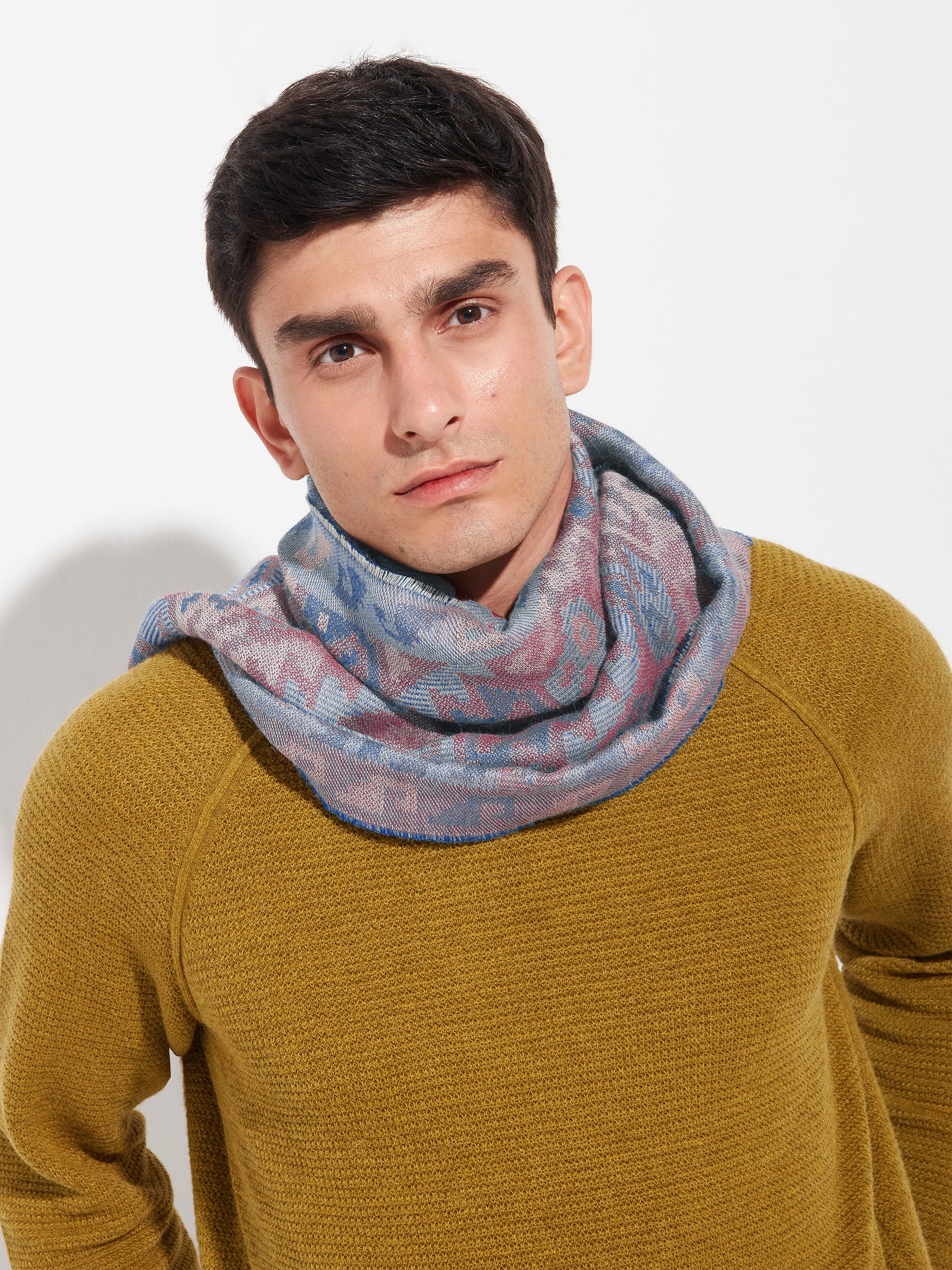 Bufanda Chancay - 38 De Baby Alpaca Color Azul