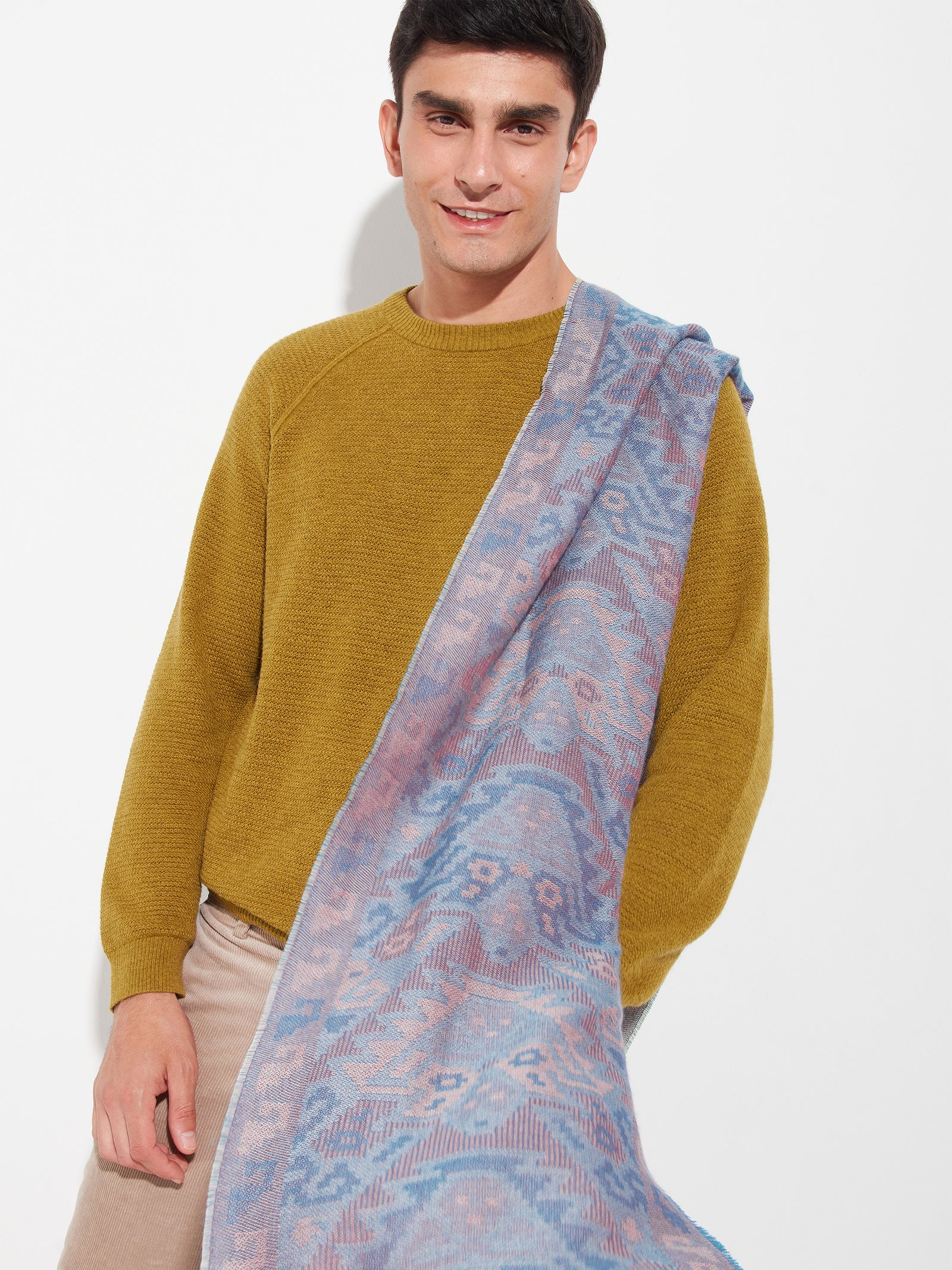 Bufanda Chancay - 38 De Baby Alpaca Color Azul