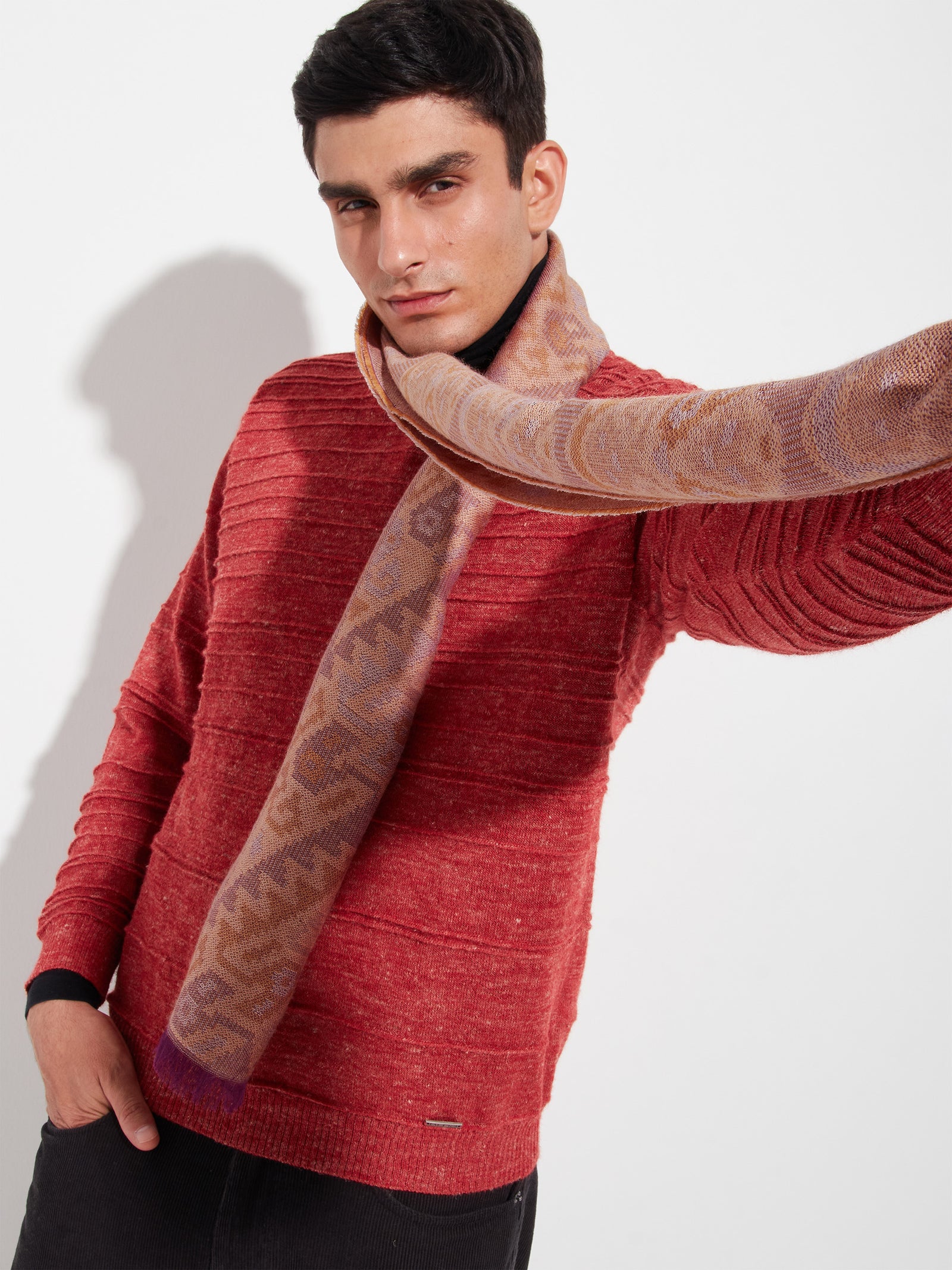 Bufanda Chancay - 38 De Baby Alpaca Color Rojo
