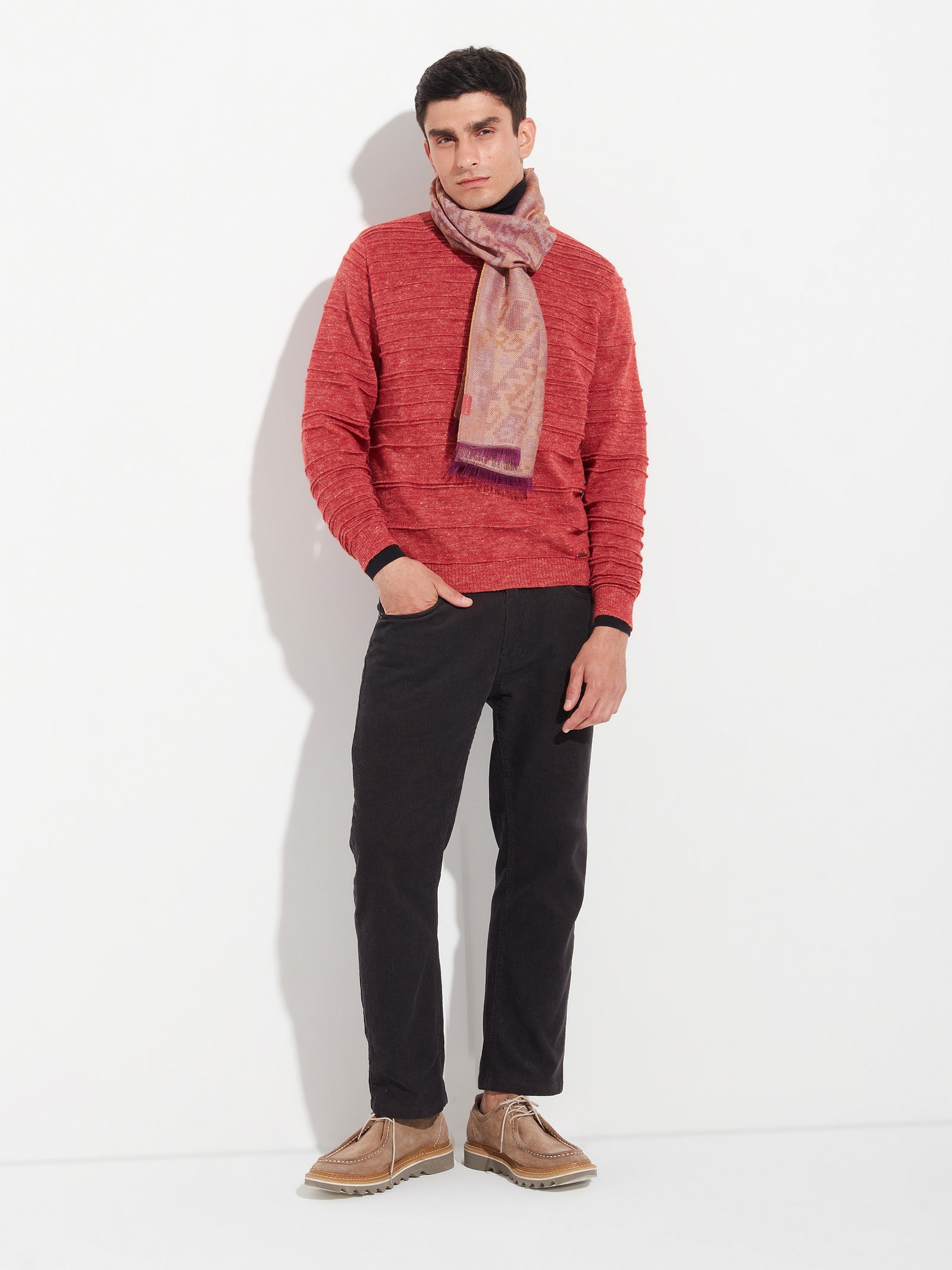 Bufanda Chancay - 38 De Baby Alpaca Color Rojo