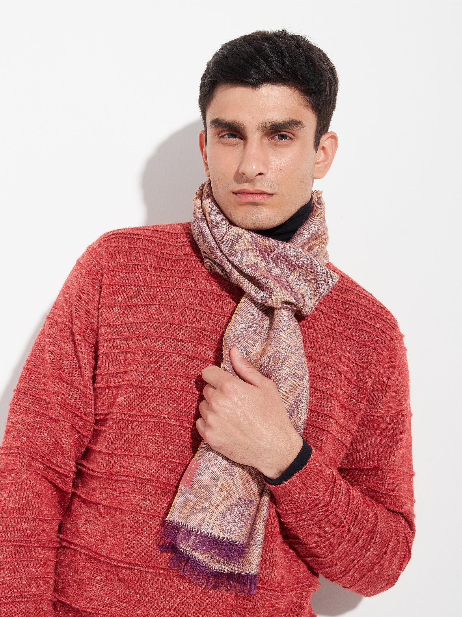 Bufanda Chancay - 38 De Baby Alpaca Color Rojo