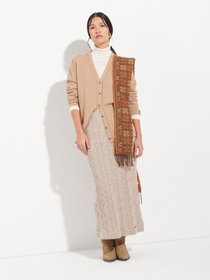 Bufanda Chancay - 36 De Baby Alpaca Color Marron