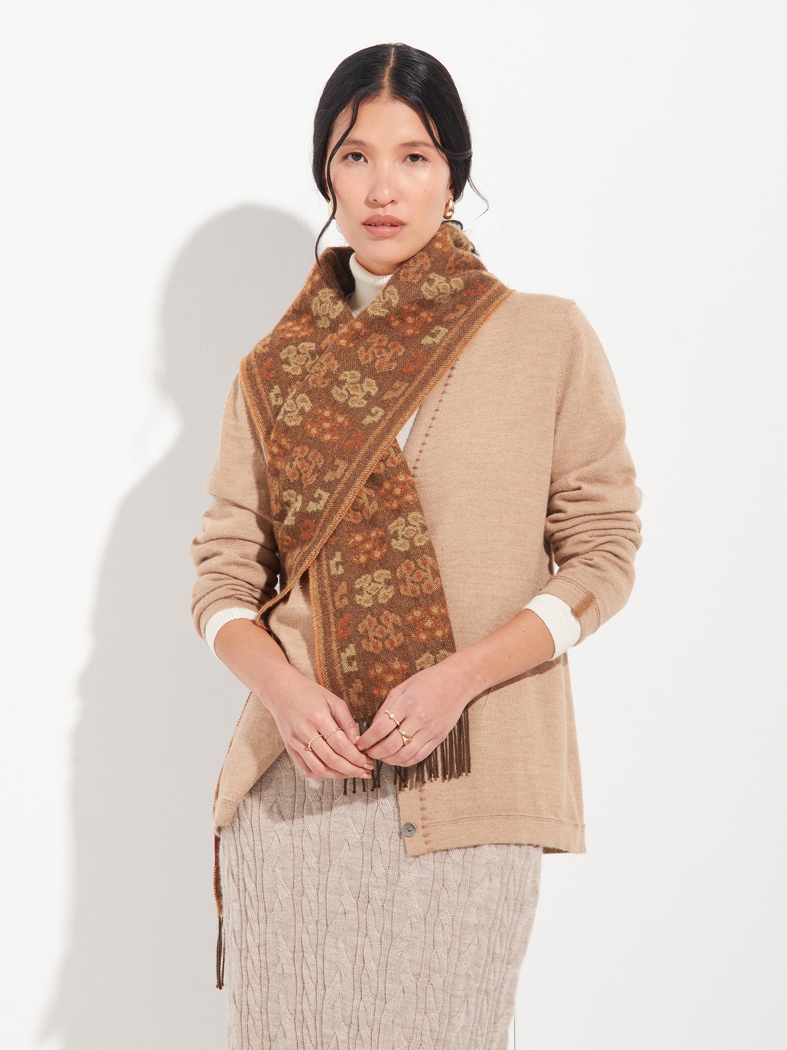 Bufanda Chancay - 36 De Baby Alpaca Color Marron