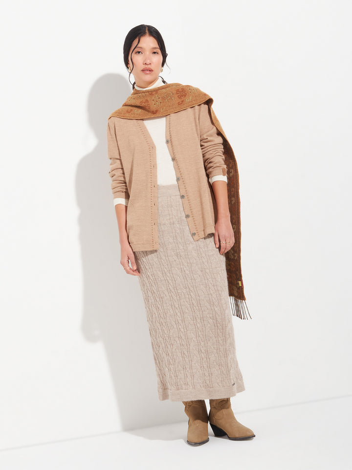 Bufanda Chancay - 36 De Baby Alpaca Color Marron
