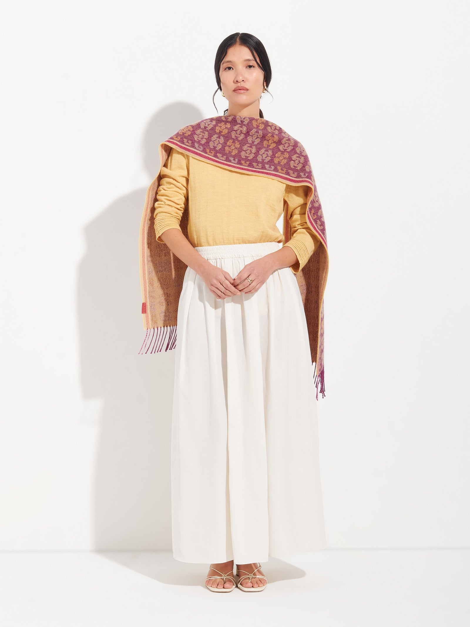 Bufanda Chancay - 36 De Baby Alpaca Color Fucsia