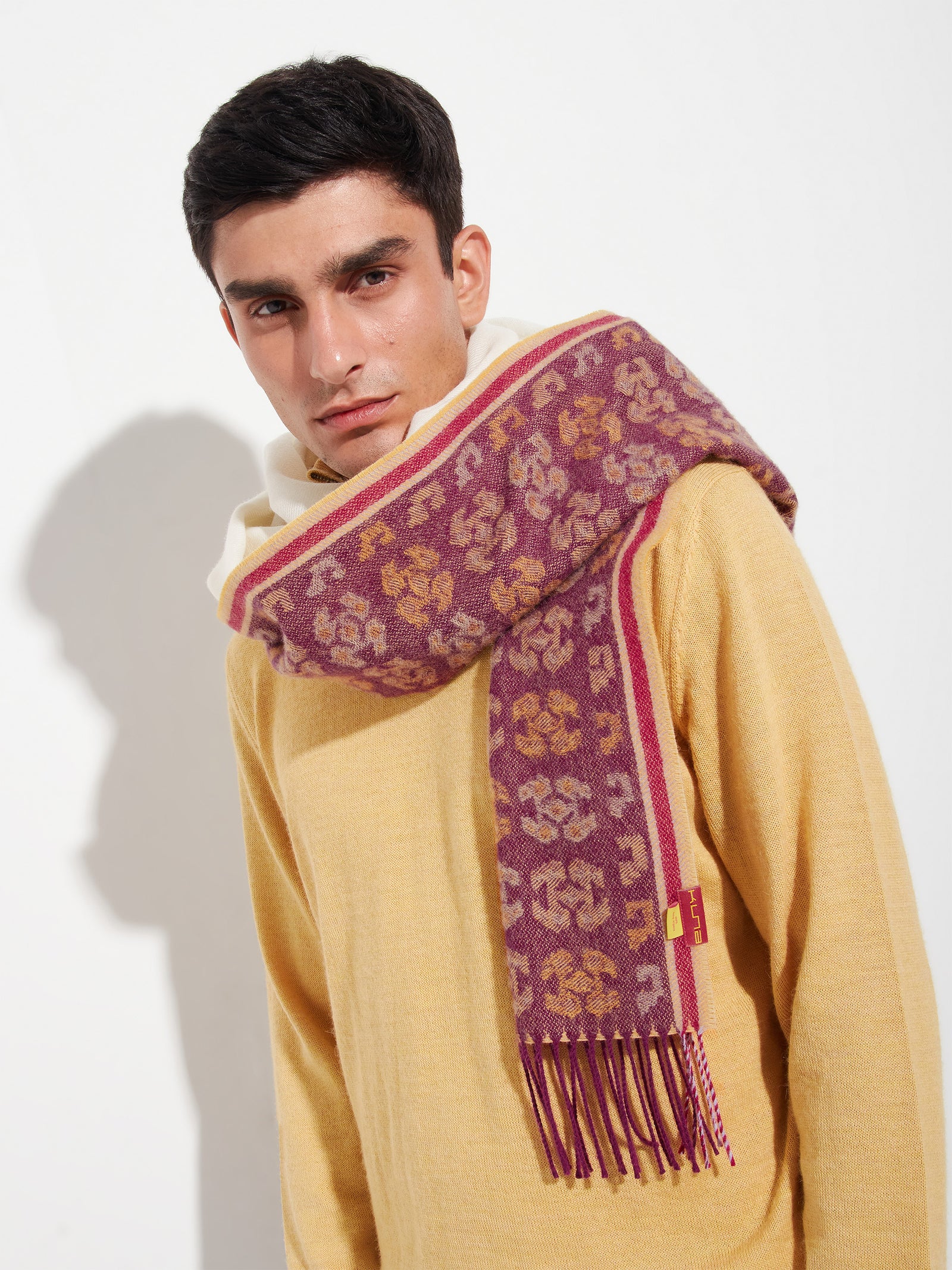 Bufanda Chancay - 36 De Baby Alpaca Color Fucsia