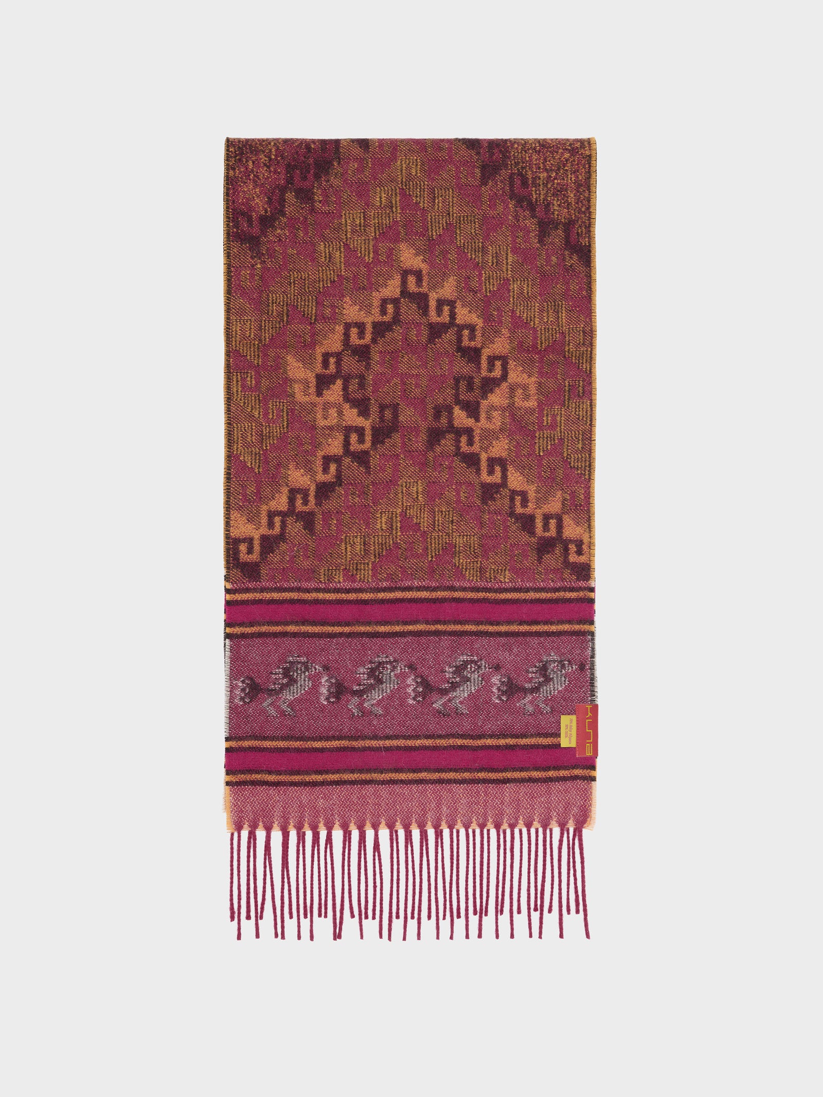 Bufanda Chancay - 37 De Baby Alpaca Color Rojo