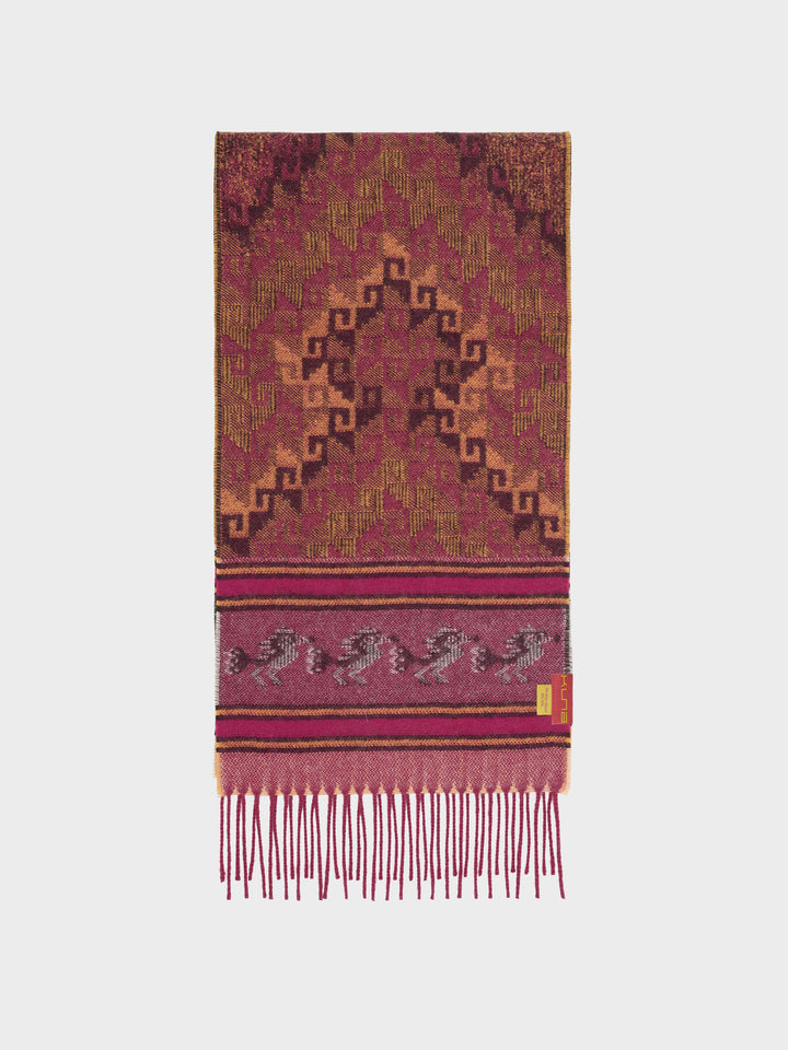Bufanda Chancay - 37 De Baby Alpaca Color Rojo