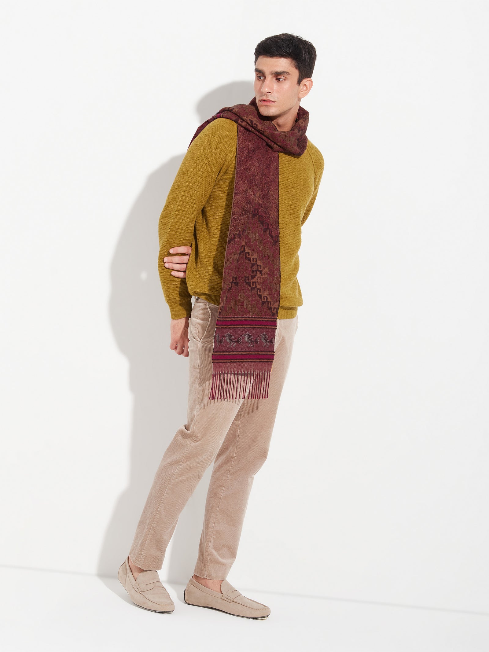 Bufanda Chancay - 37 De Baby Alpaca Color Rojo