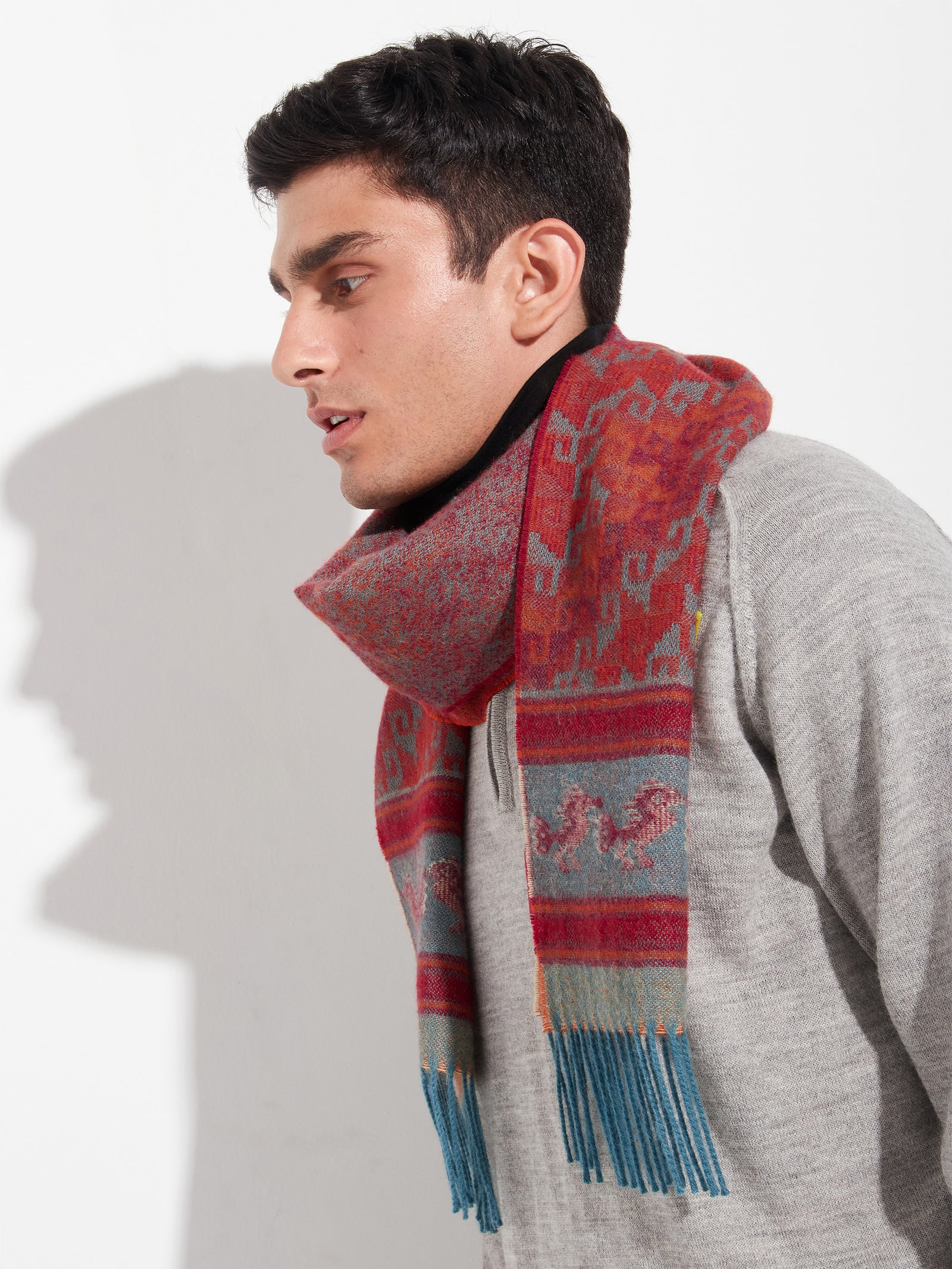 Bufanda Chancay - 37 De Baby Alpaca Color Naranja