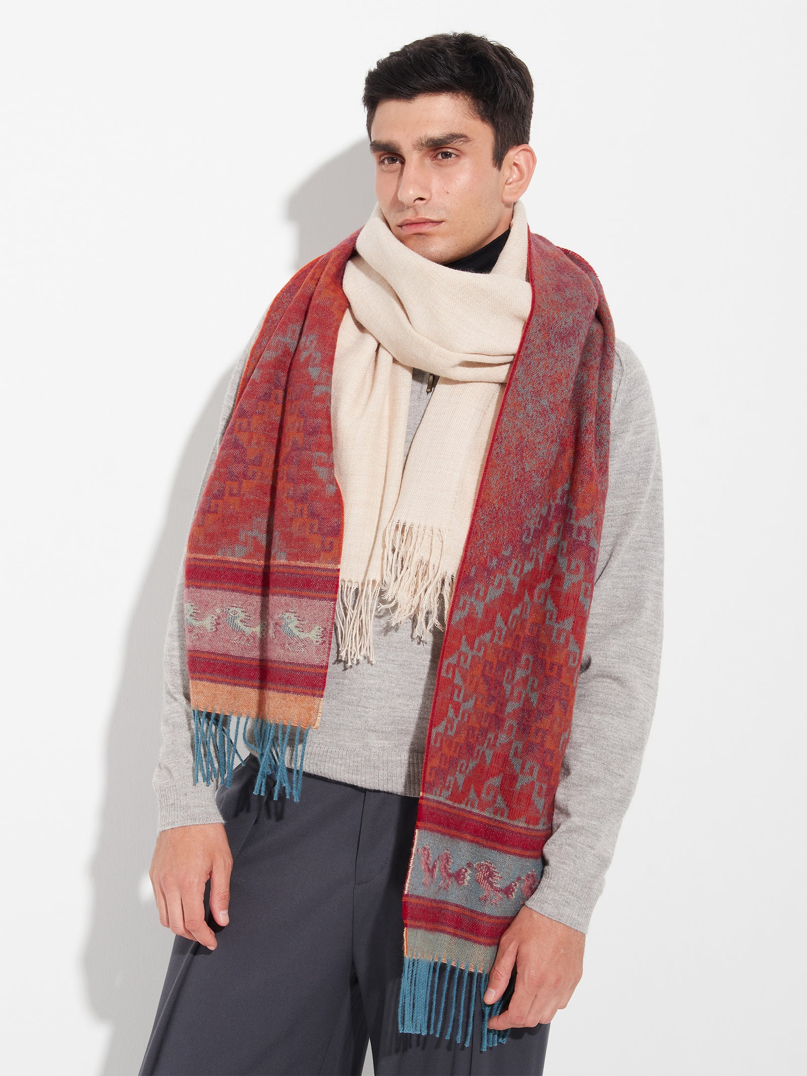 Bufanda Chancay - 37 De Baby Alpaca Color Naranja