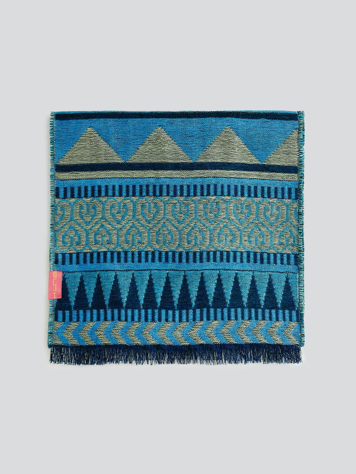 Bufanda Yaranga De Baby Alpaca Color Azul