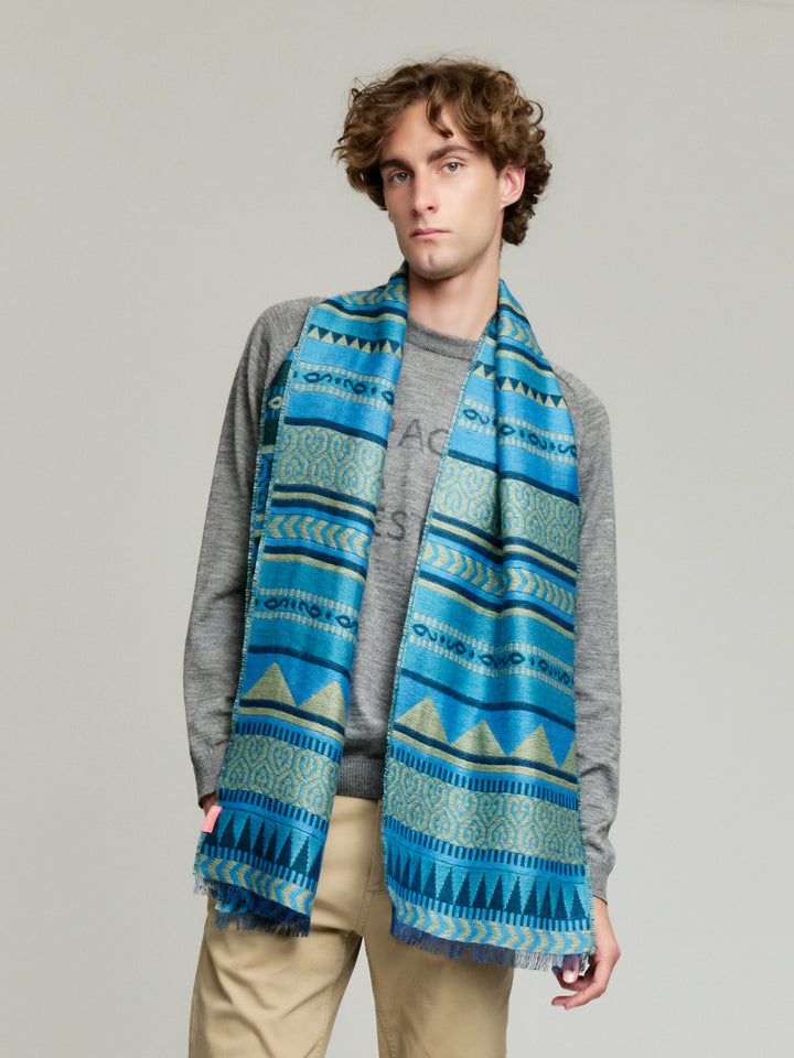 Bufanda Yaranga De Baby Alpaca Color Azul