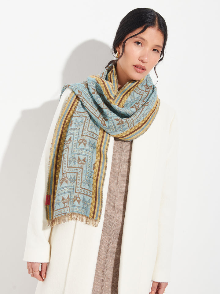 Bufanda Chancay - 39 De Baby Alpaca Color Amarillo