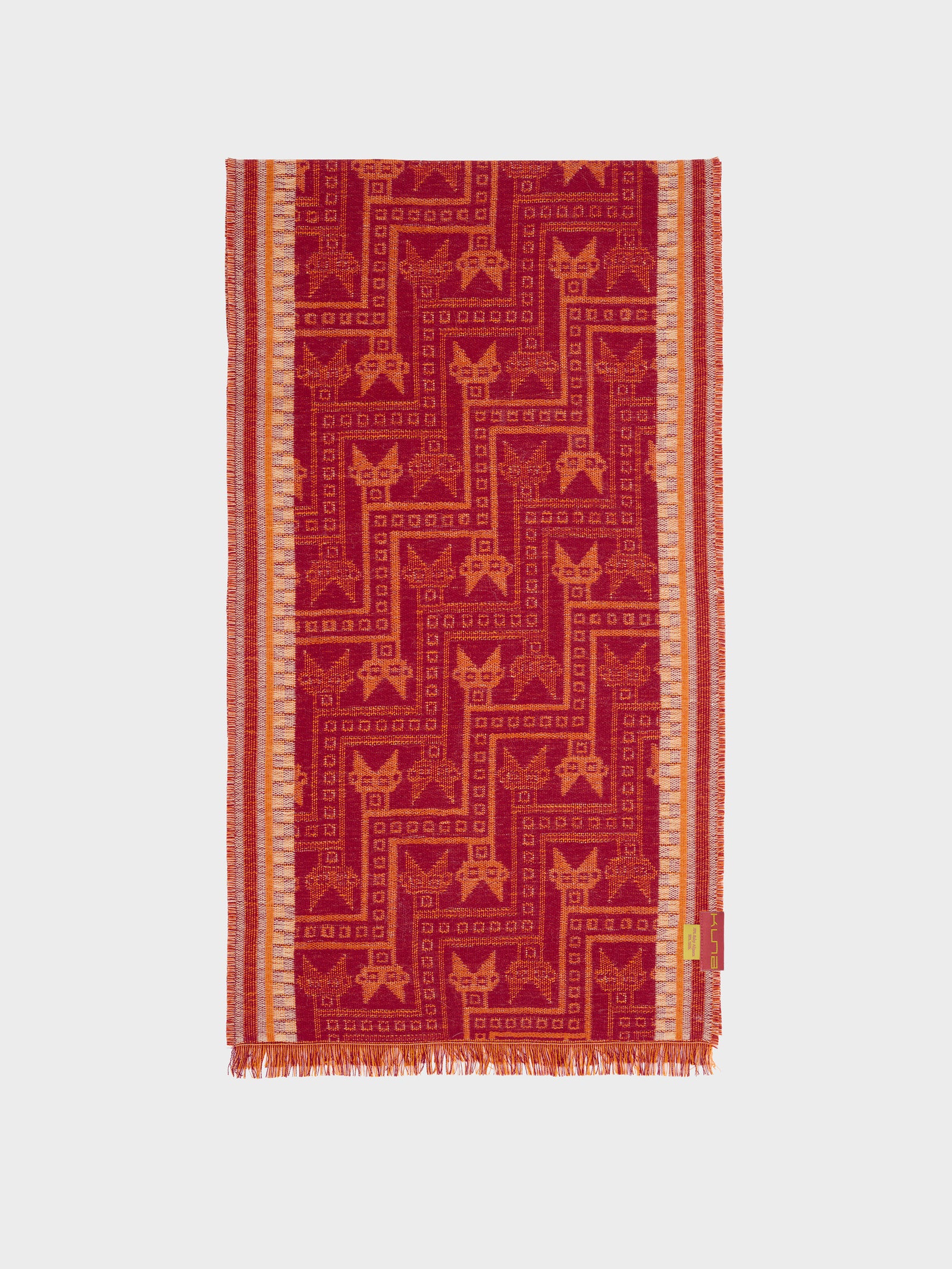 Bufanda Chancay - 39 De Baby Alpaca Color Rojo