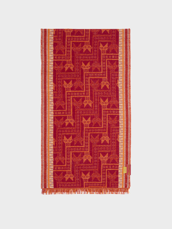 Bufanda Chancay - 39 De Baby Alpaca Color Rojo