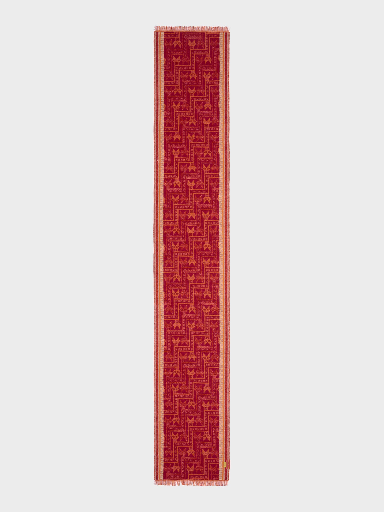 Bufanda Chancay - 39 De Baby Alpaca Color Rojo