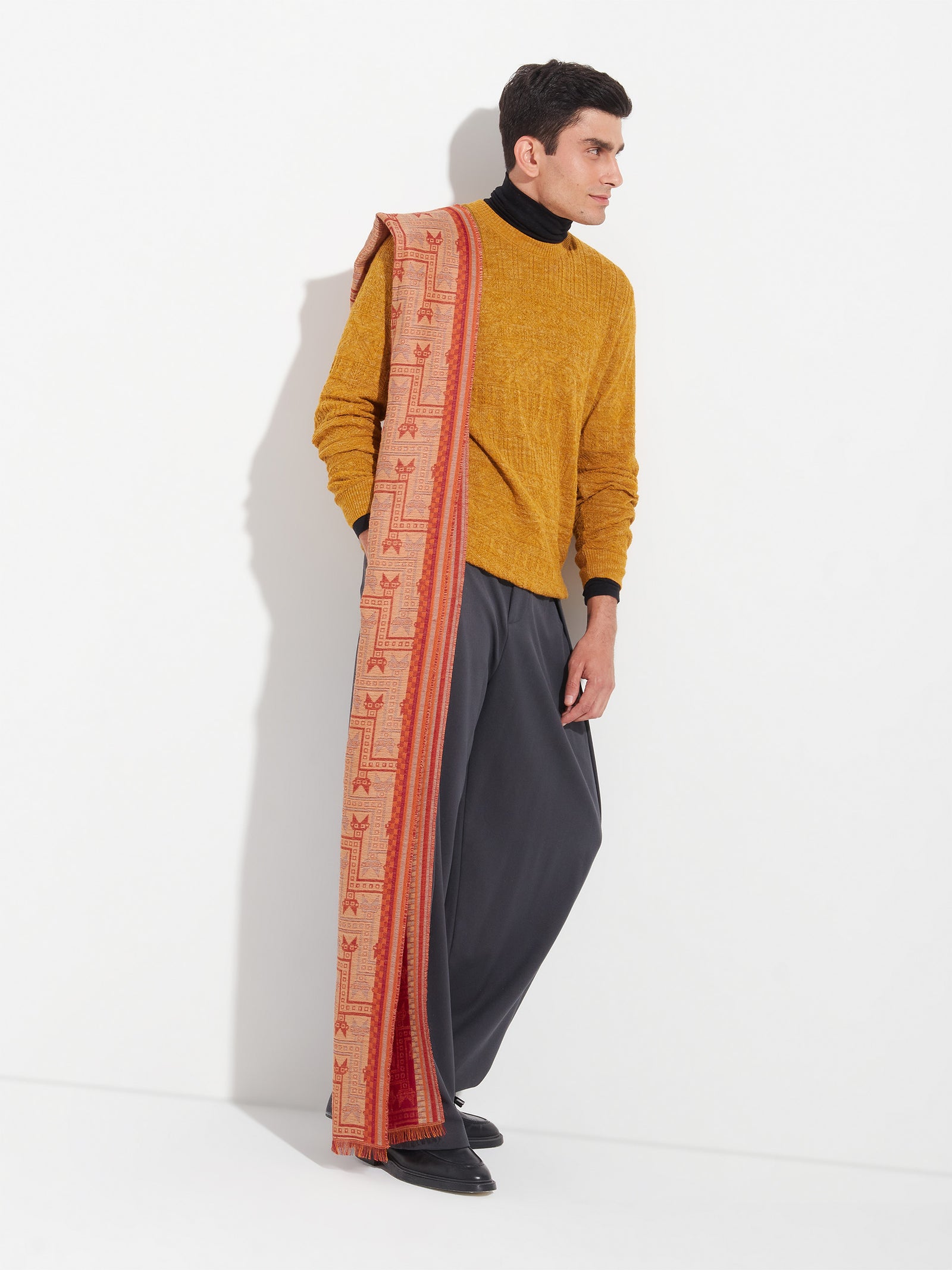 Bufanda Chancay - 39 De Baby Alpaca Color Rojo