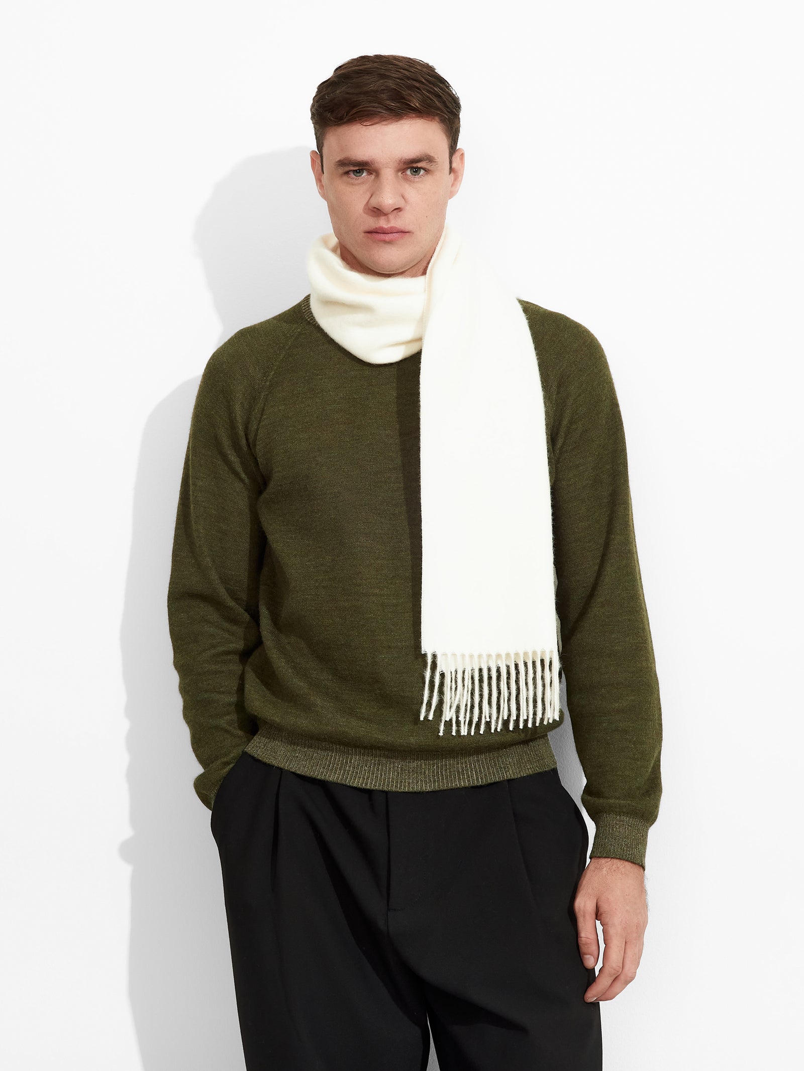 Bufanda Adrian De Baby Alpaca Color Blanco