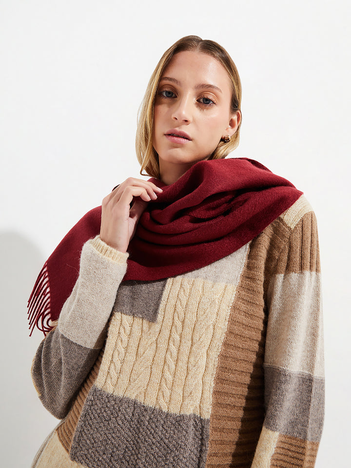 Red Baby Alpaca Adrian Scarf