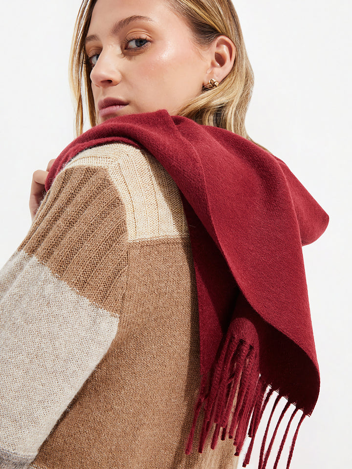 Red Baby Alpaca Adrian Scarf