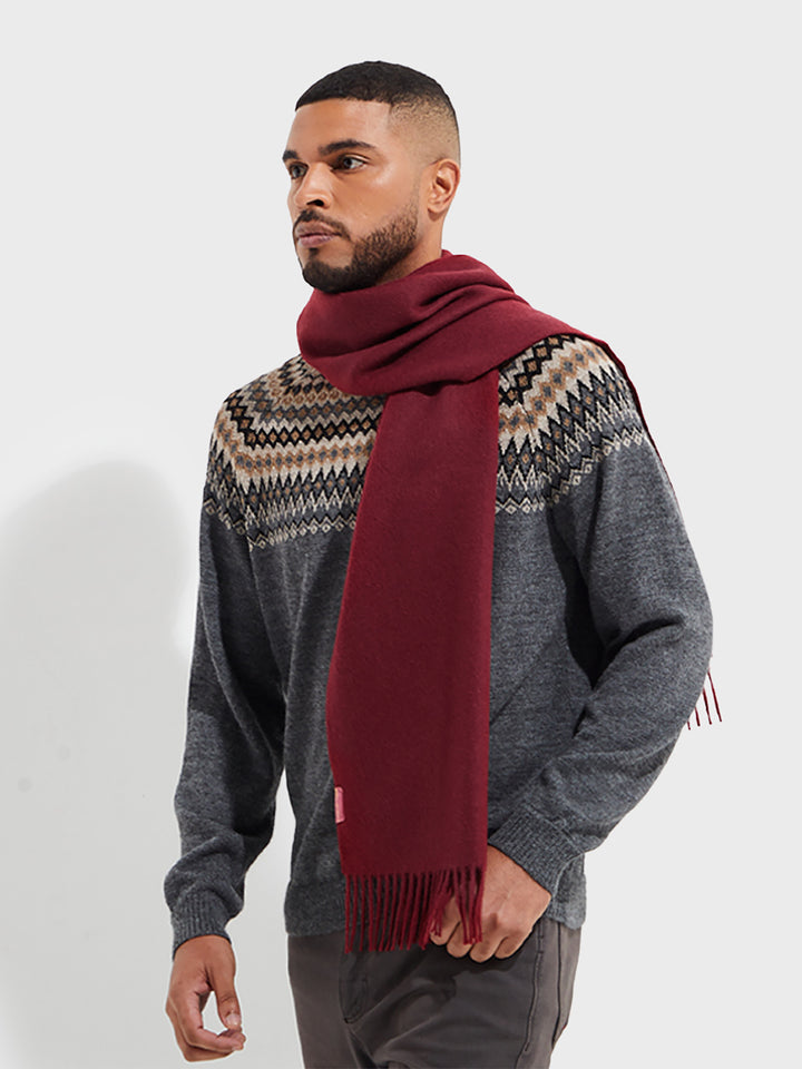 Red Baby Alpaca Adrian Scarf
