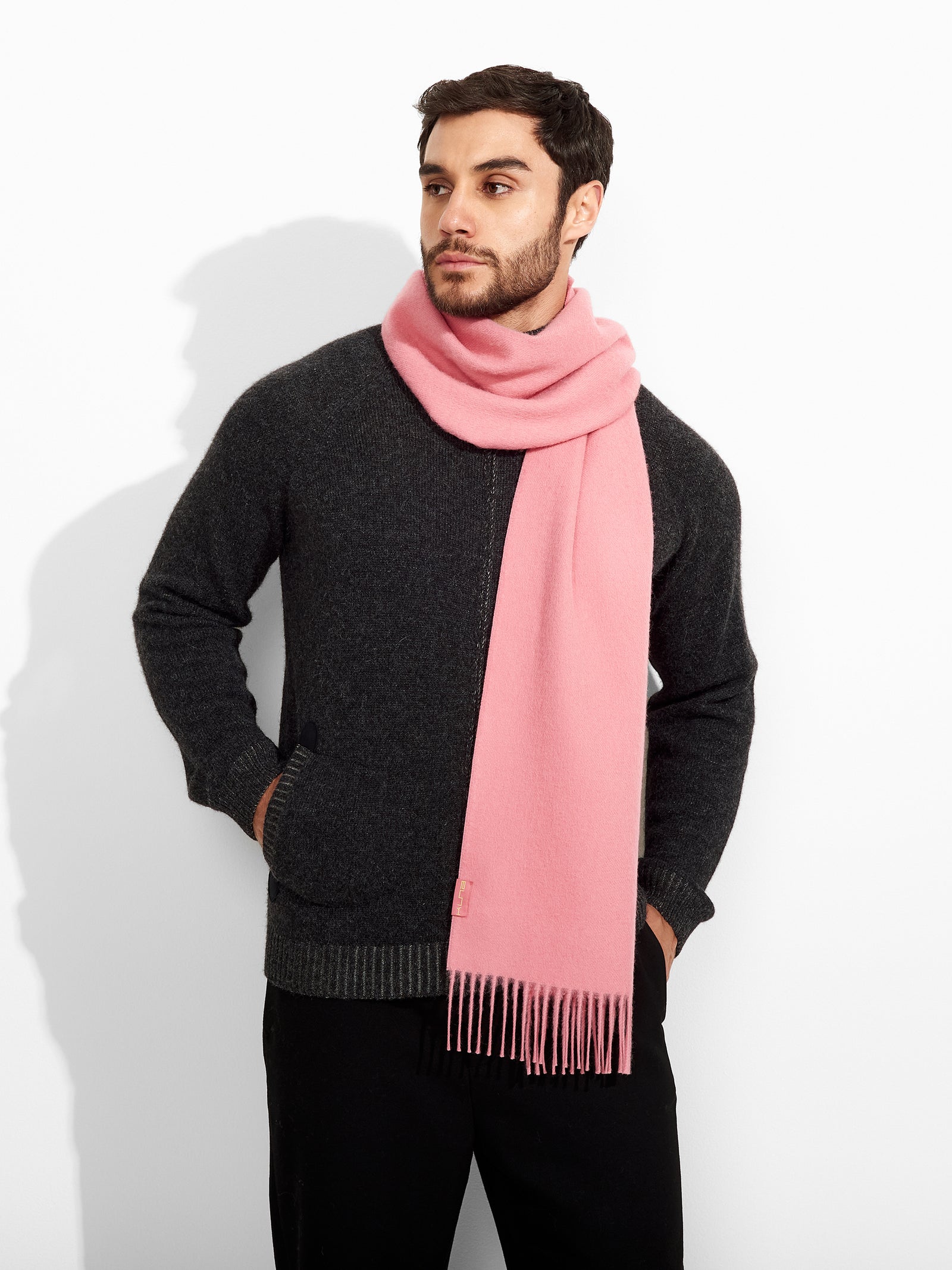 Bufanda Adrian De Baby Alpaca Color Rosado