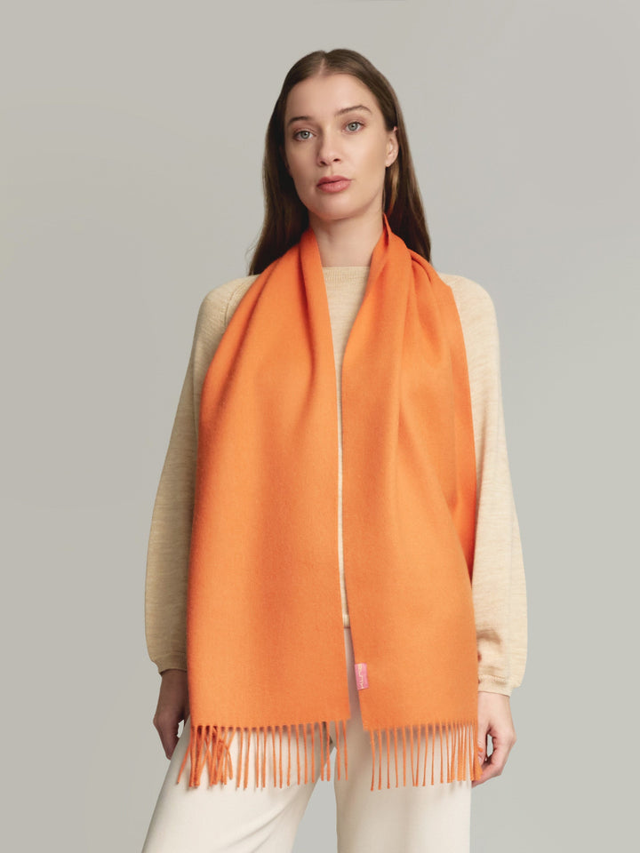 Bufanda Adrian De Baby Alpaca Color Naranja