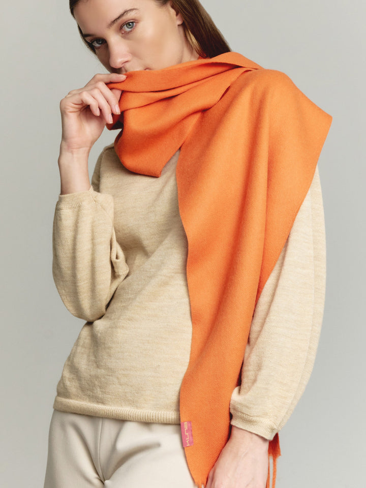Bufanda Adrian De Baby Alpaca Color Naranja