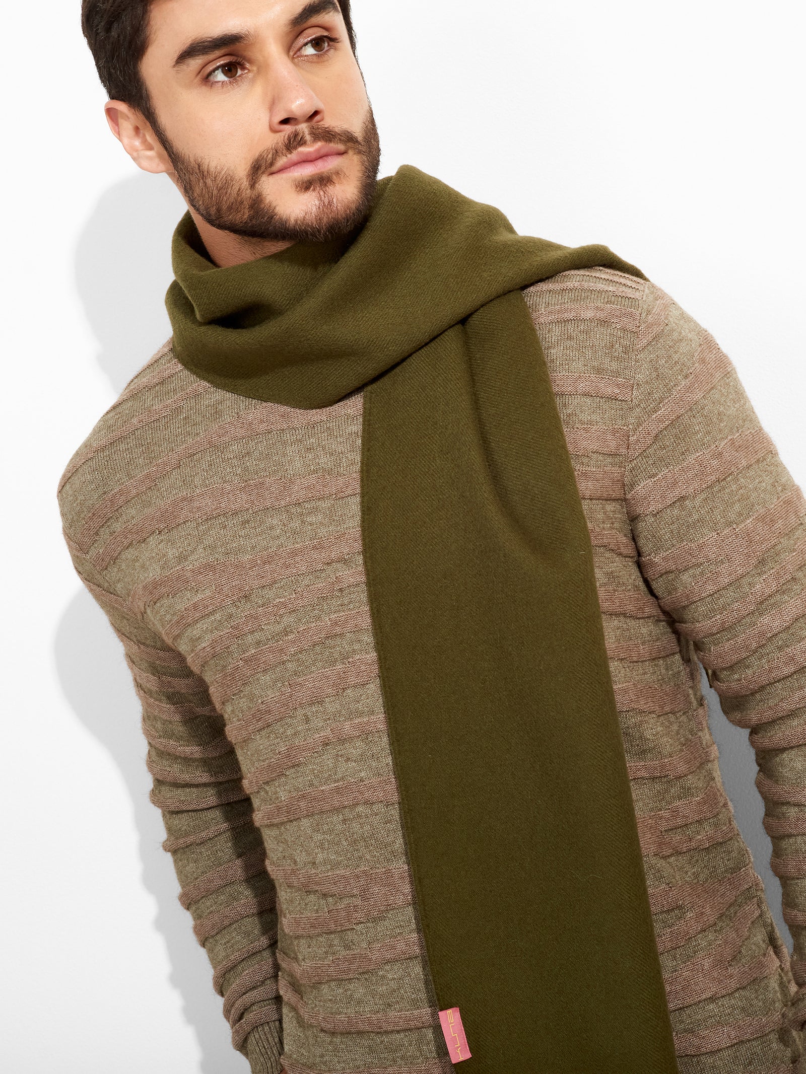 Adrian Baby Alpaca Scarf in Green