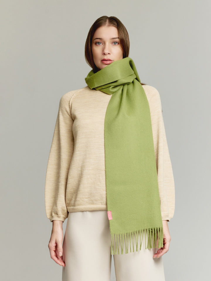 Adrian Baby Alpaca Scarf in Green