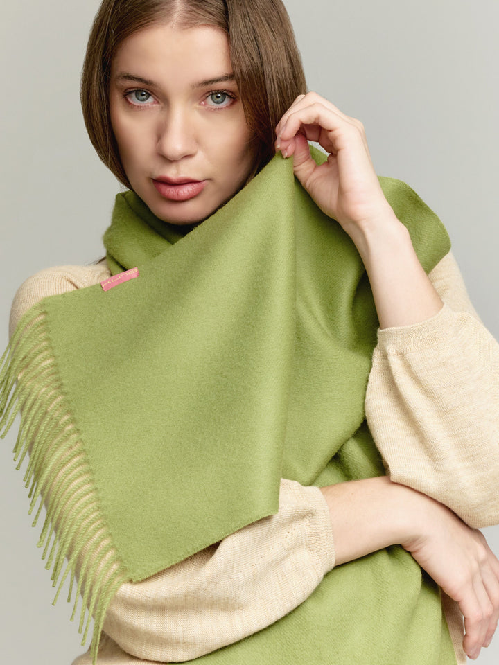 Adrian Baby Alpaca Scarf in Green
