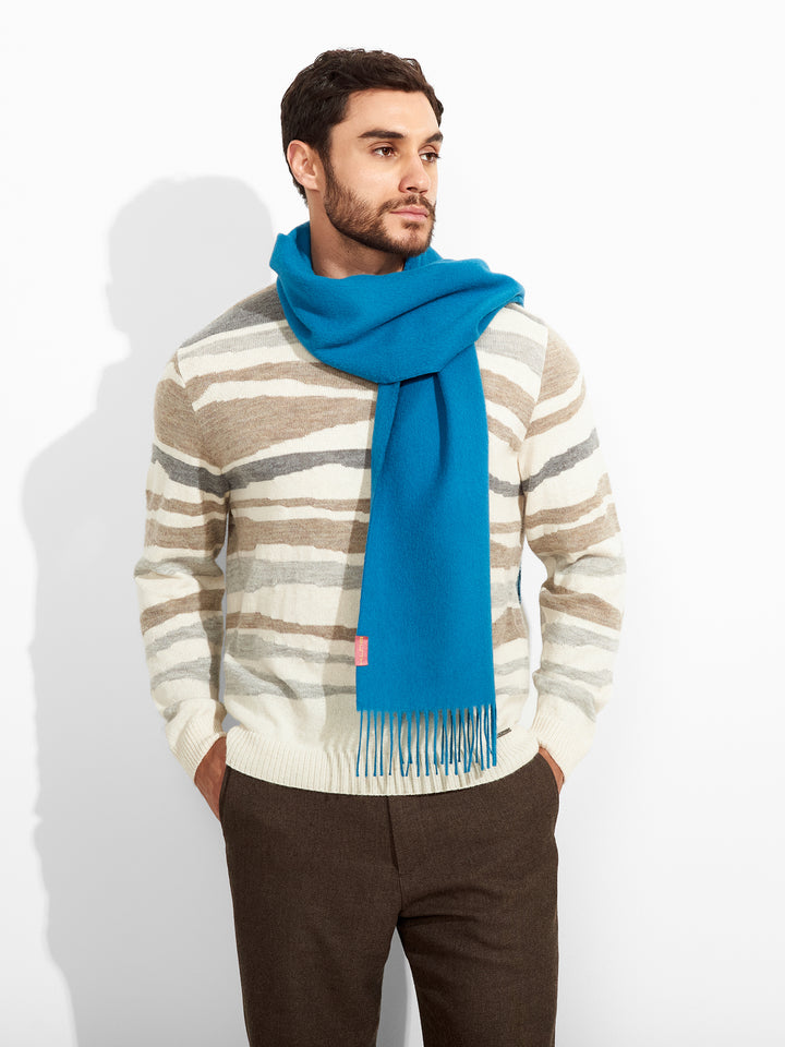 Bufanda Adrian De Baby Alpaca Color Turquesa