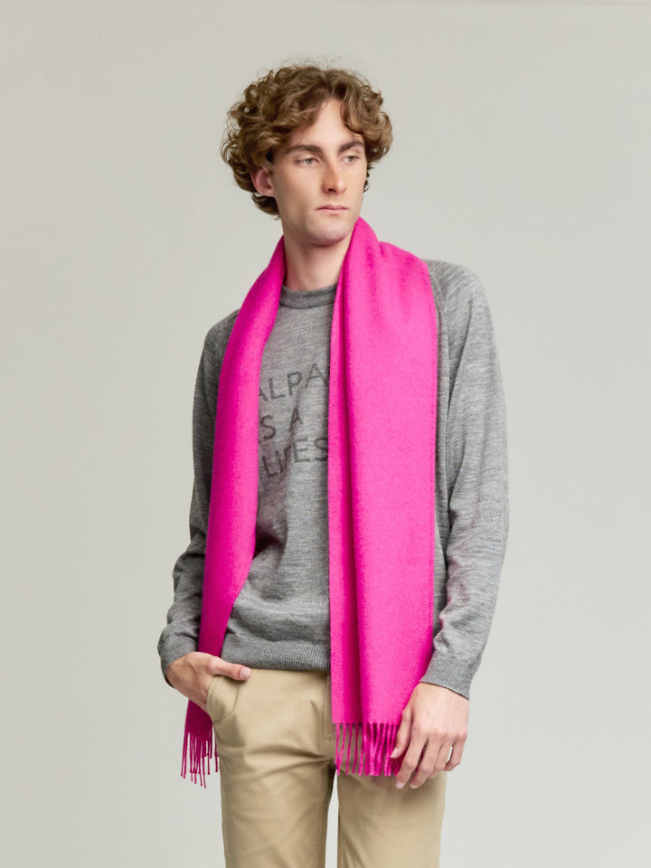 Adrian De Baby Alpaca Fuchsia Scarf