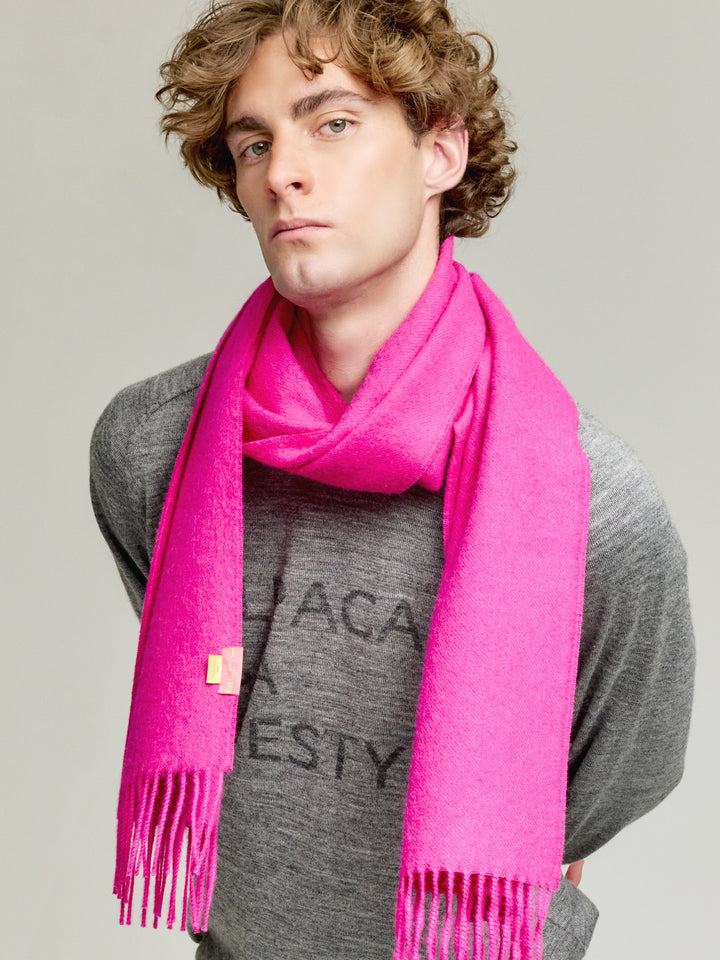 Adrian De Baby Alpaca Fuchsia Scarf